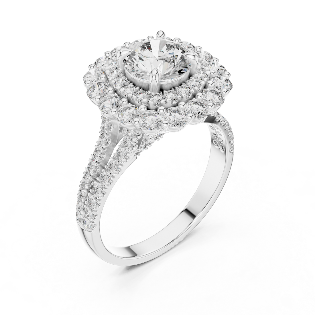Radiant Bloom Halo Diamond Ring