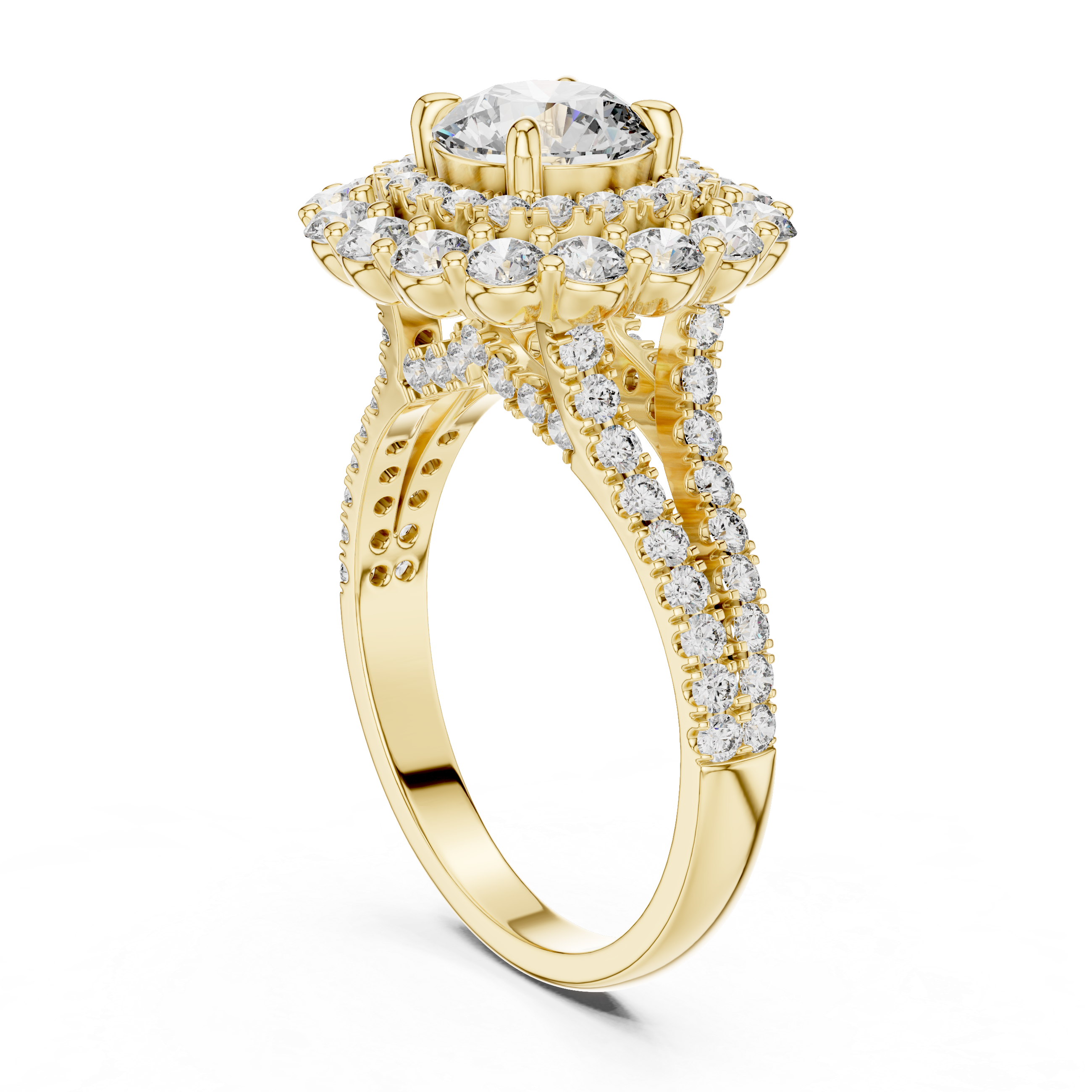 Radiant Bloom Halo Diamond Ring