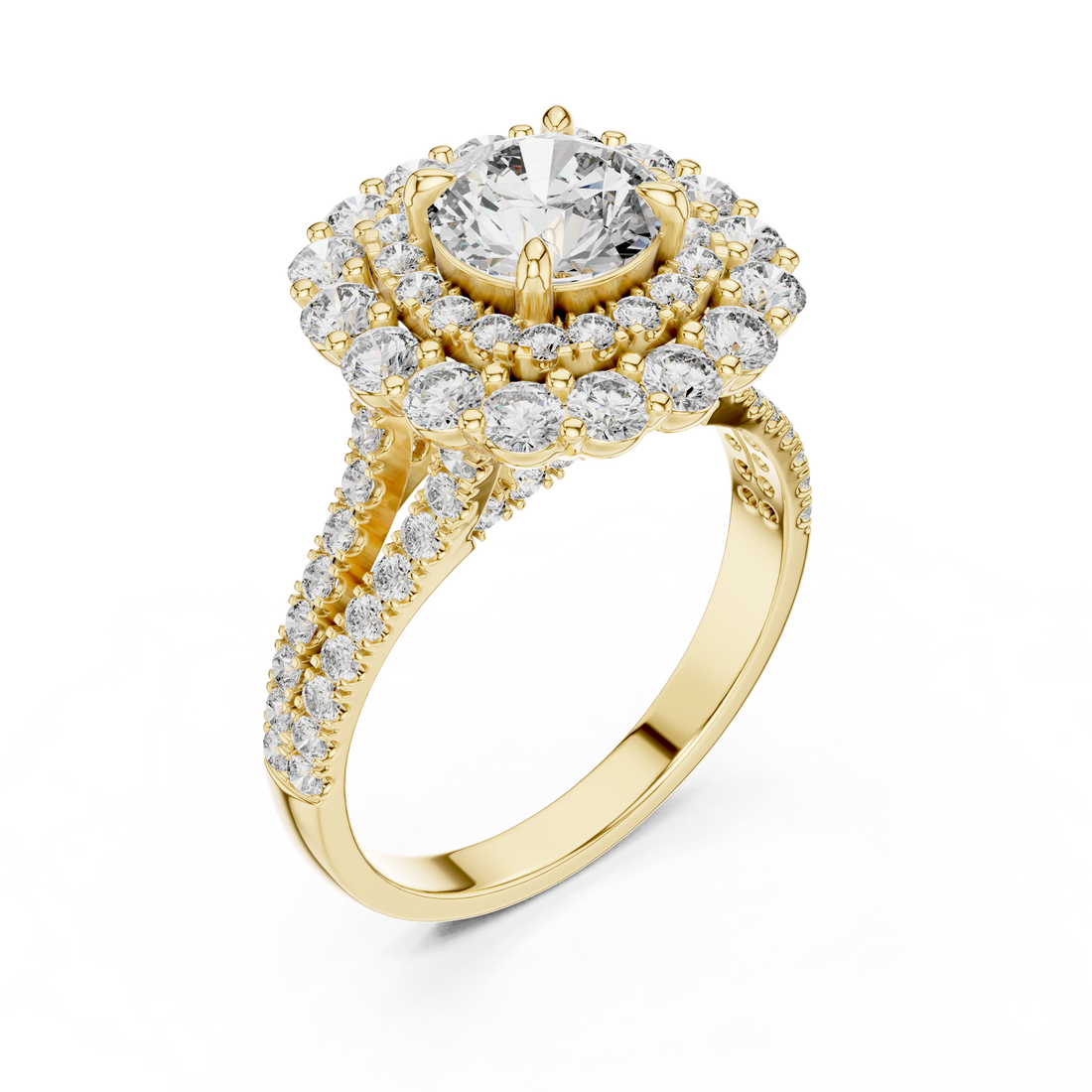 Radiant Bloom Halo Diamond Ring