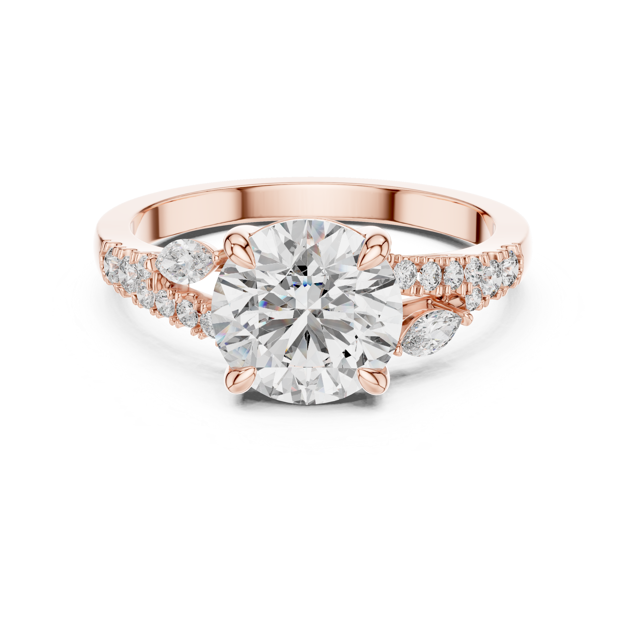 Classic Round Accent Solitaire Diamond Ring