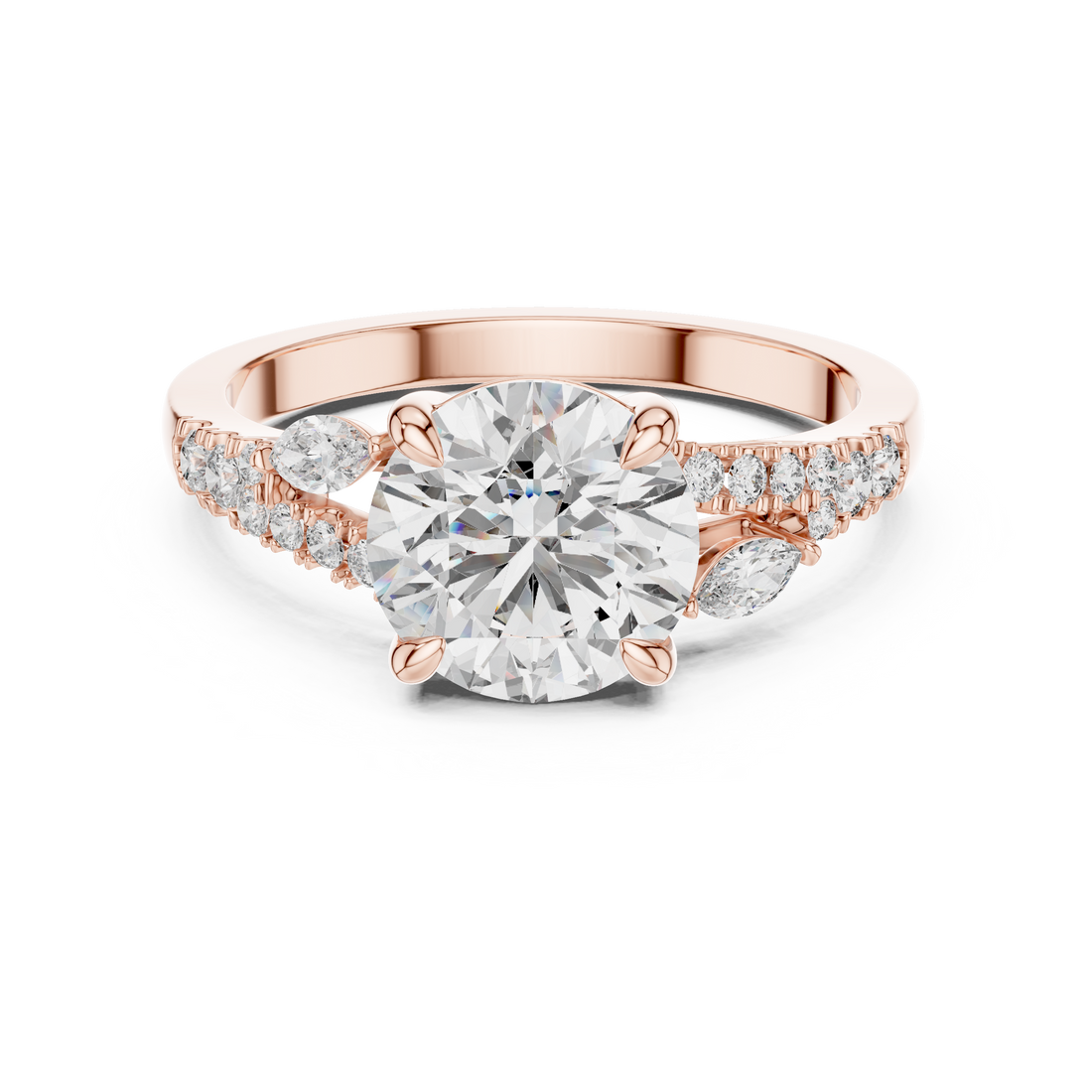 Classic Round Accent Solitaire Diamond Ring