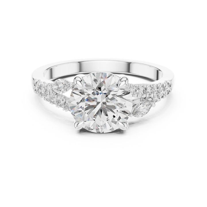 Classic Round Accent Solitaire Diamond Ring