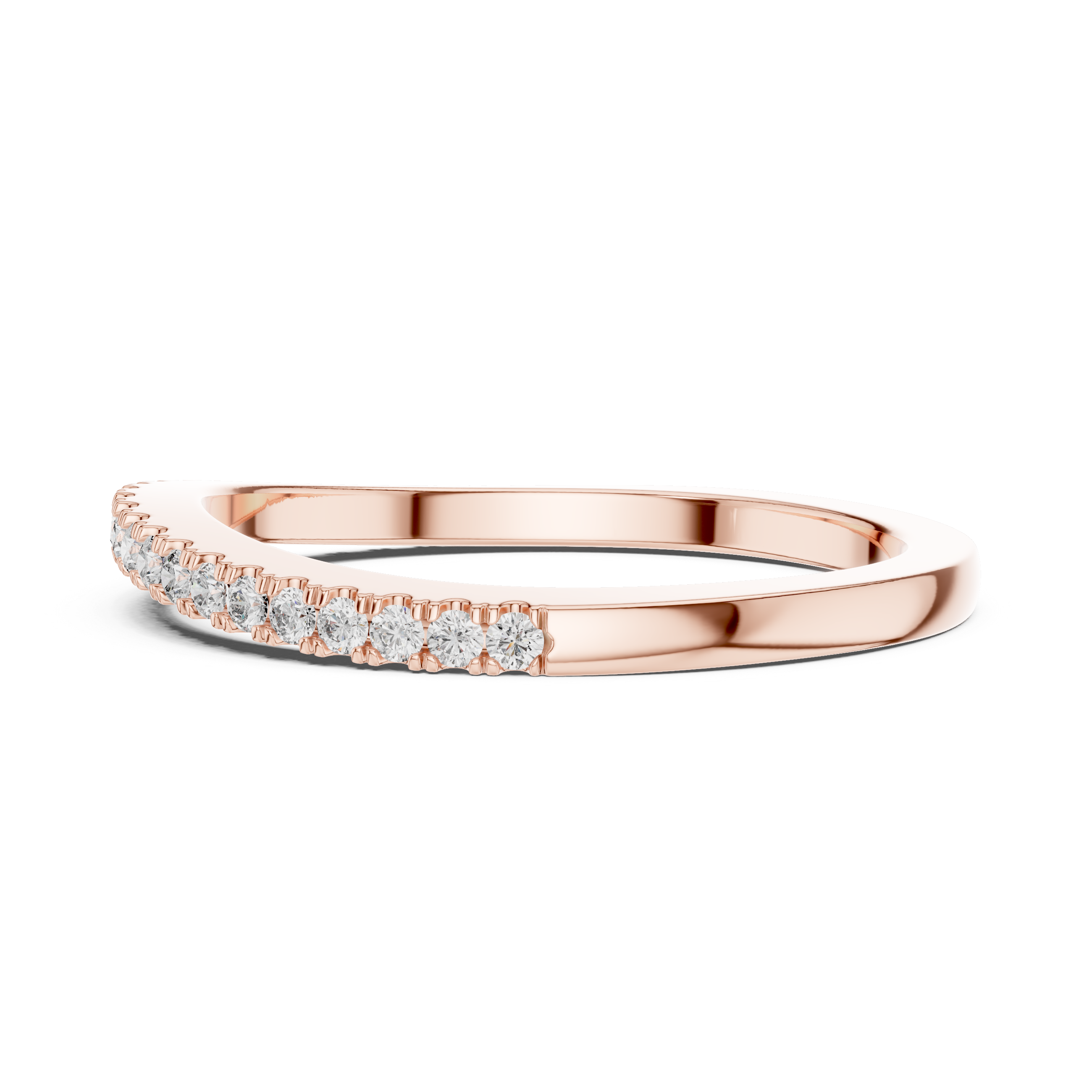 Round Diamond Half Eternity Band