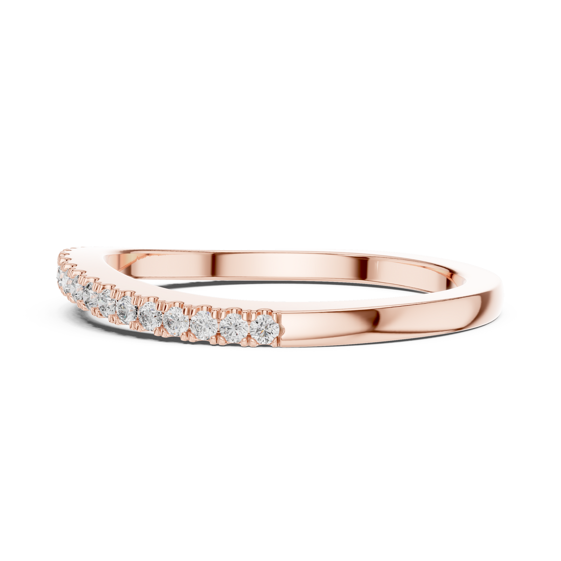 Round Diamond Half Eternity Band