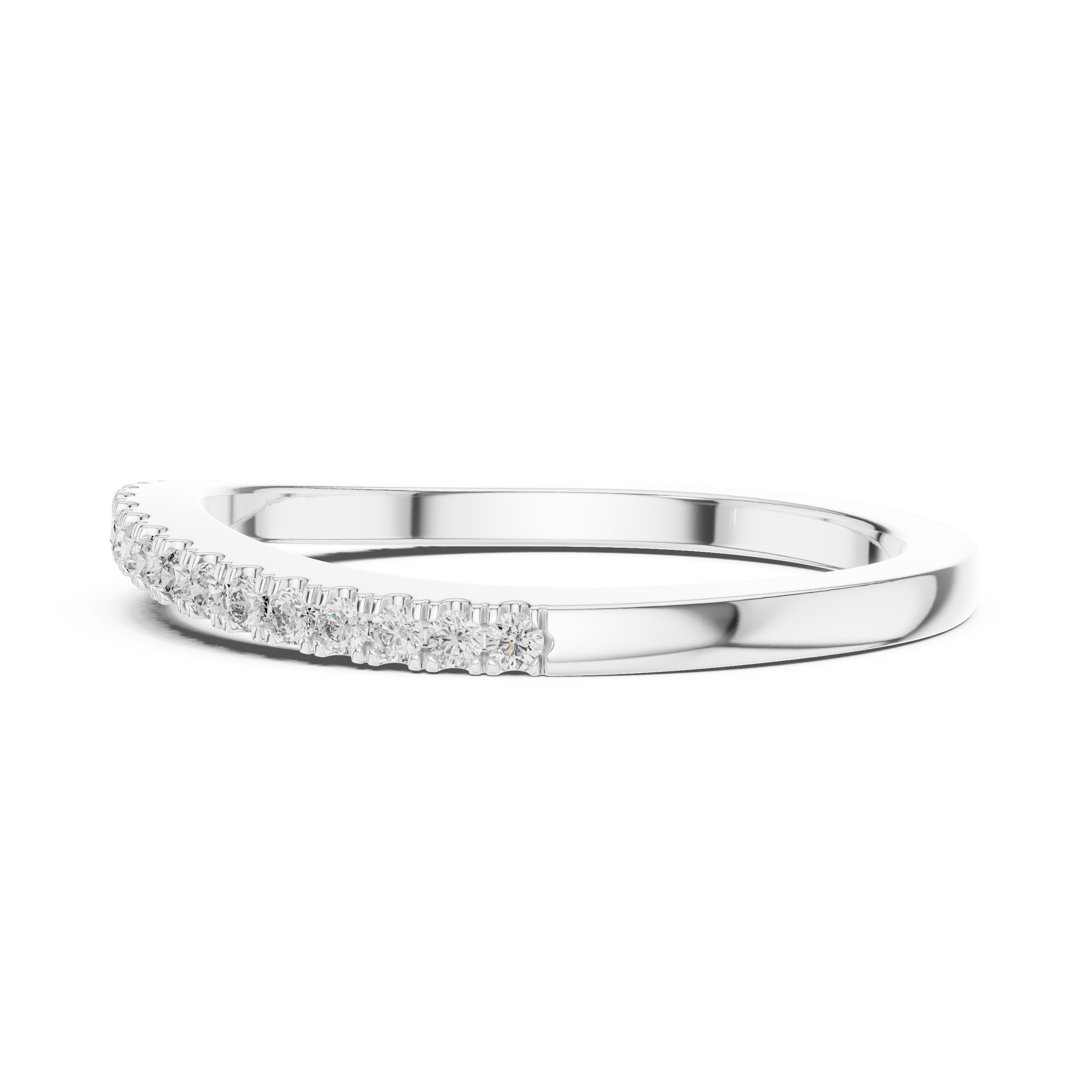 Round Diamond Half Eternity Band