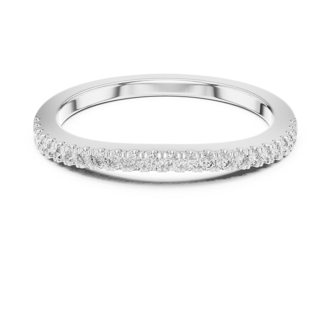 Round Diamond Half Eternity Band