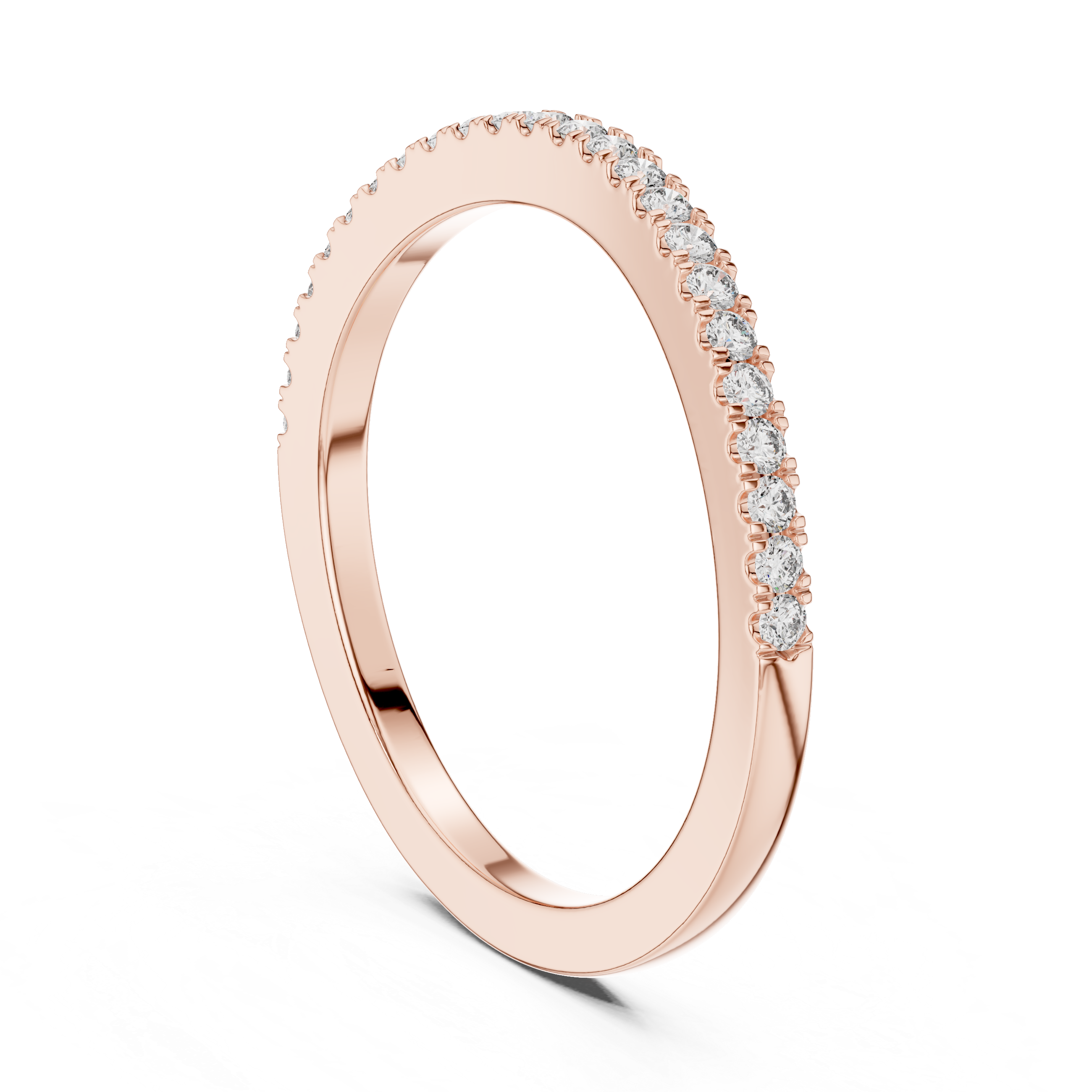 Round Diamond Half Eternity Band