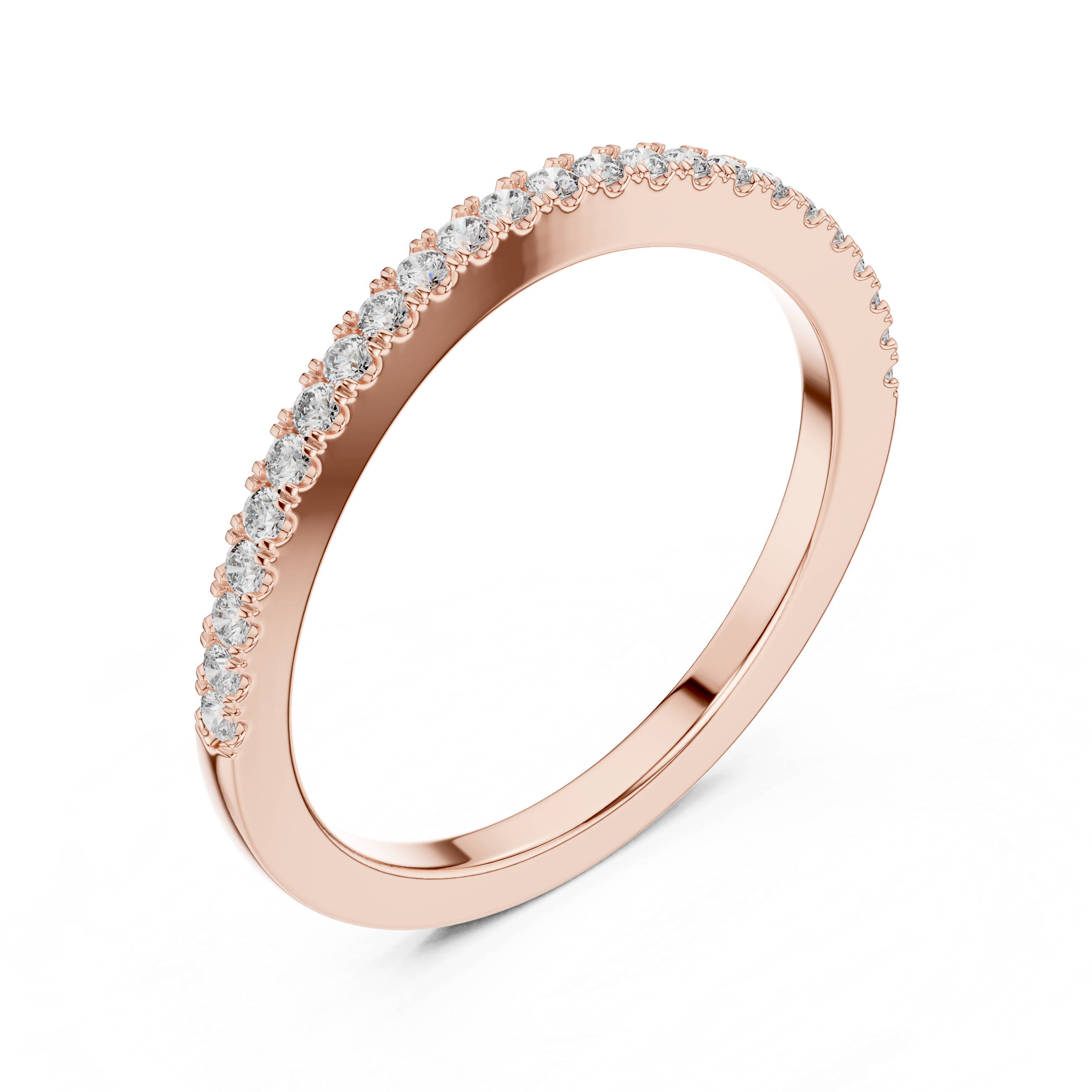 Round Diamond Half Eternity Band
