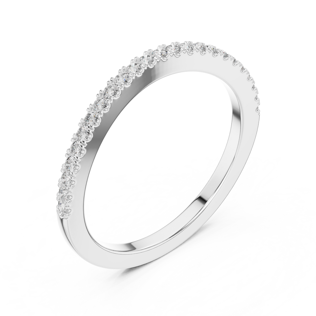 Round Diamond Half Eternity Band