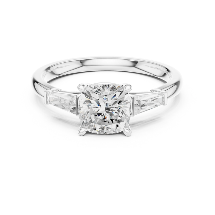Cushion Three Stone Ring