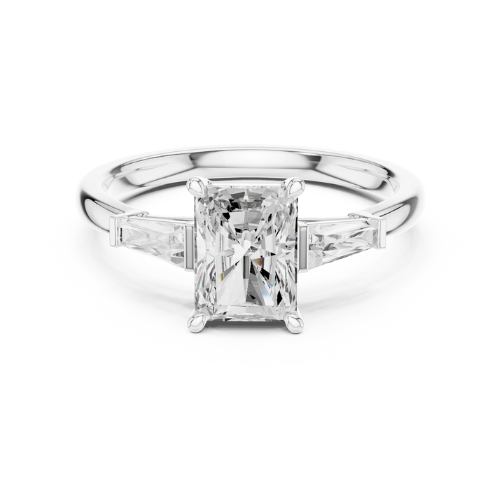 Radiant Three Stone Ring