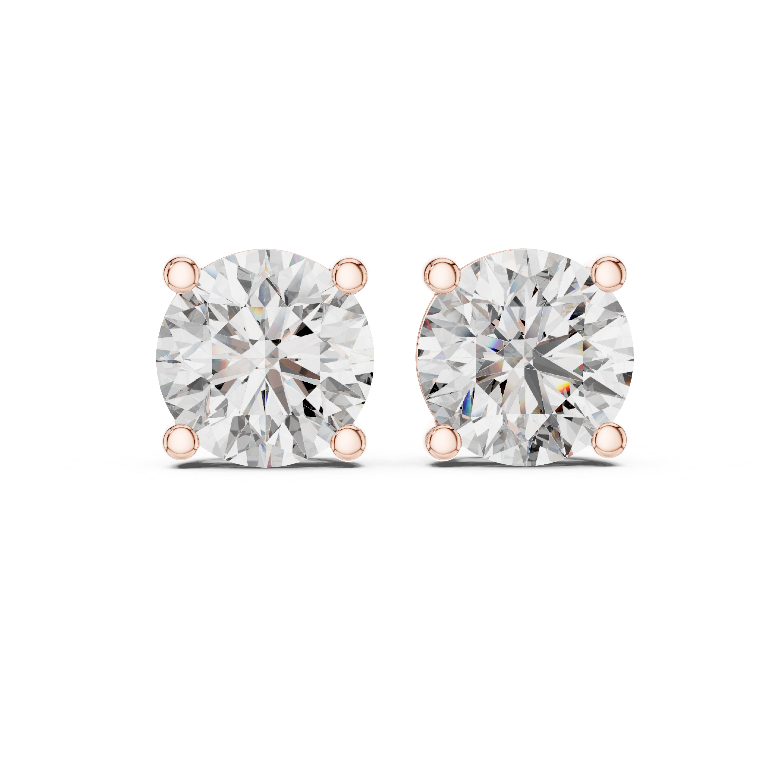 Classic Round Solitaire Diamond Stud Earrings