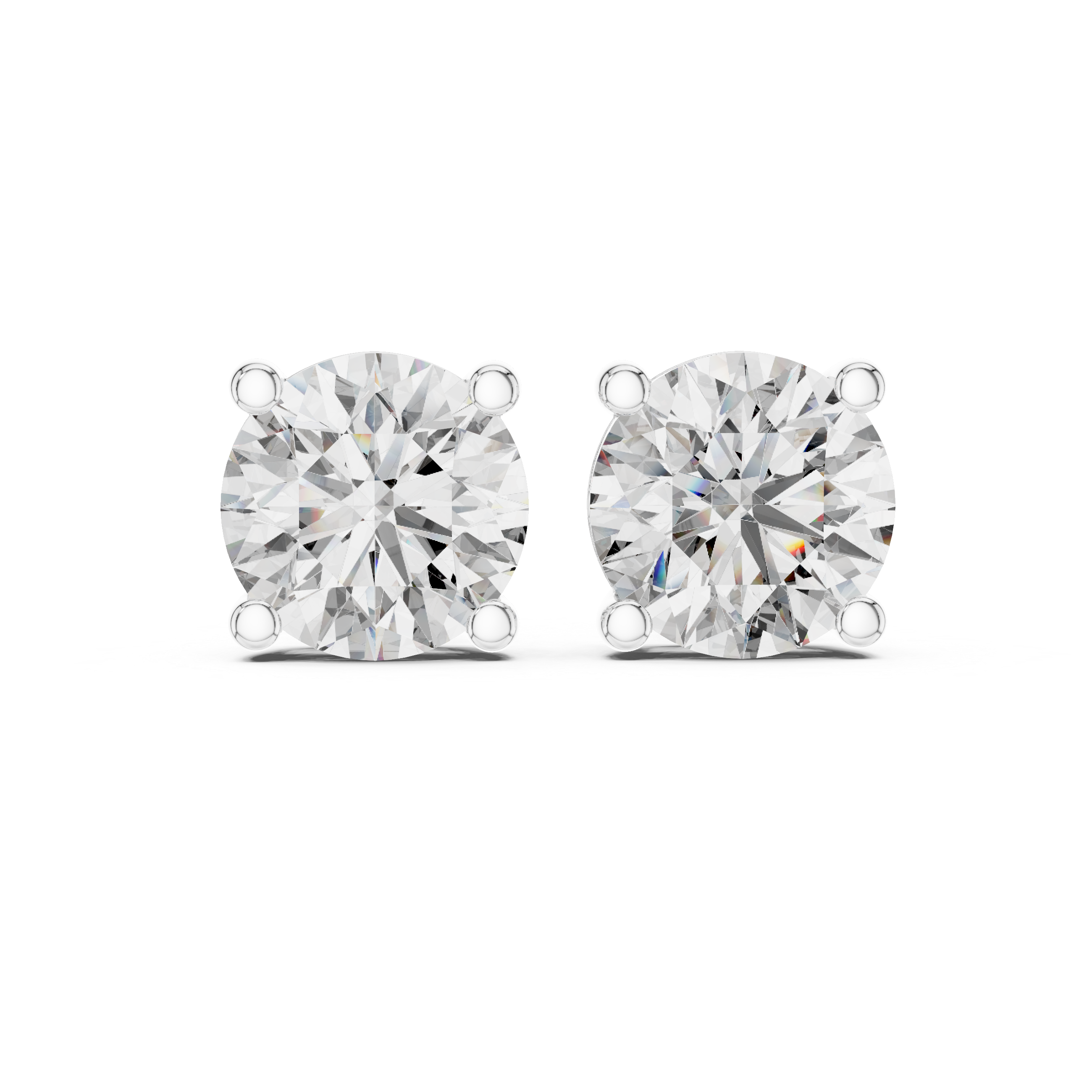 Classic Round Solitaire Diamond Stud Earrings