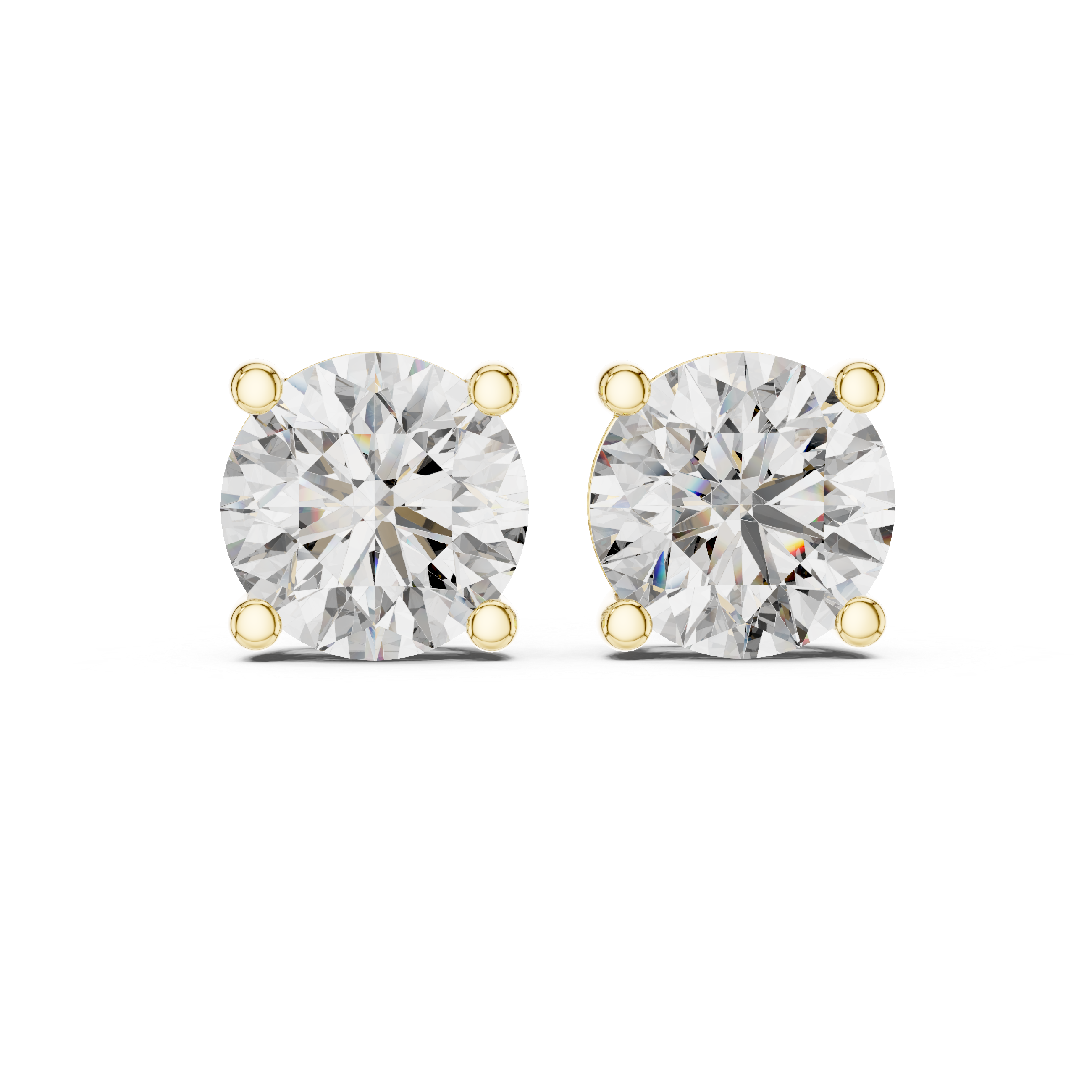 Classic Round Solitaire Diamond Stud Earrings