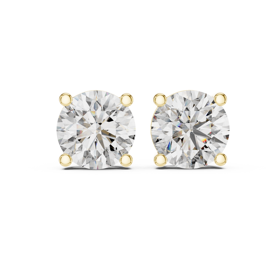 Classic Round Solitaire Diamond Stud Earrings