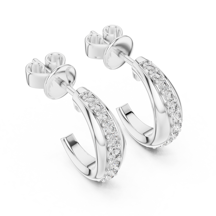 Round Diamond Huggy Hoop Earrings