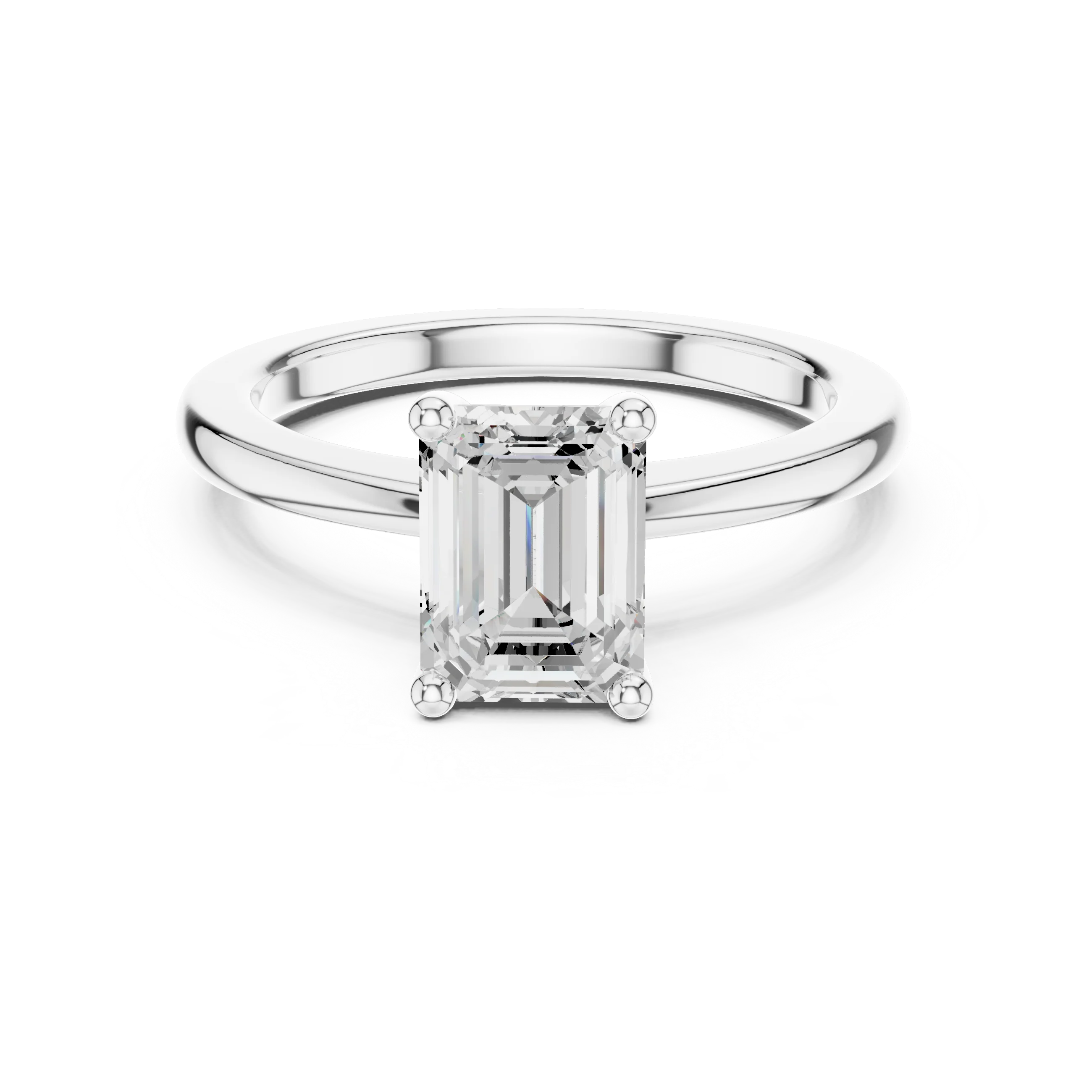 Emerald Elegance Solitaire Diamond Ring