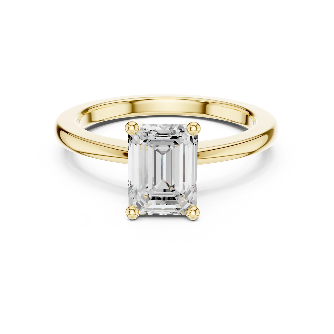 Emerald Elegance Solitaire Diamond Ring