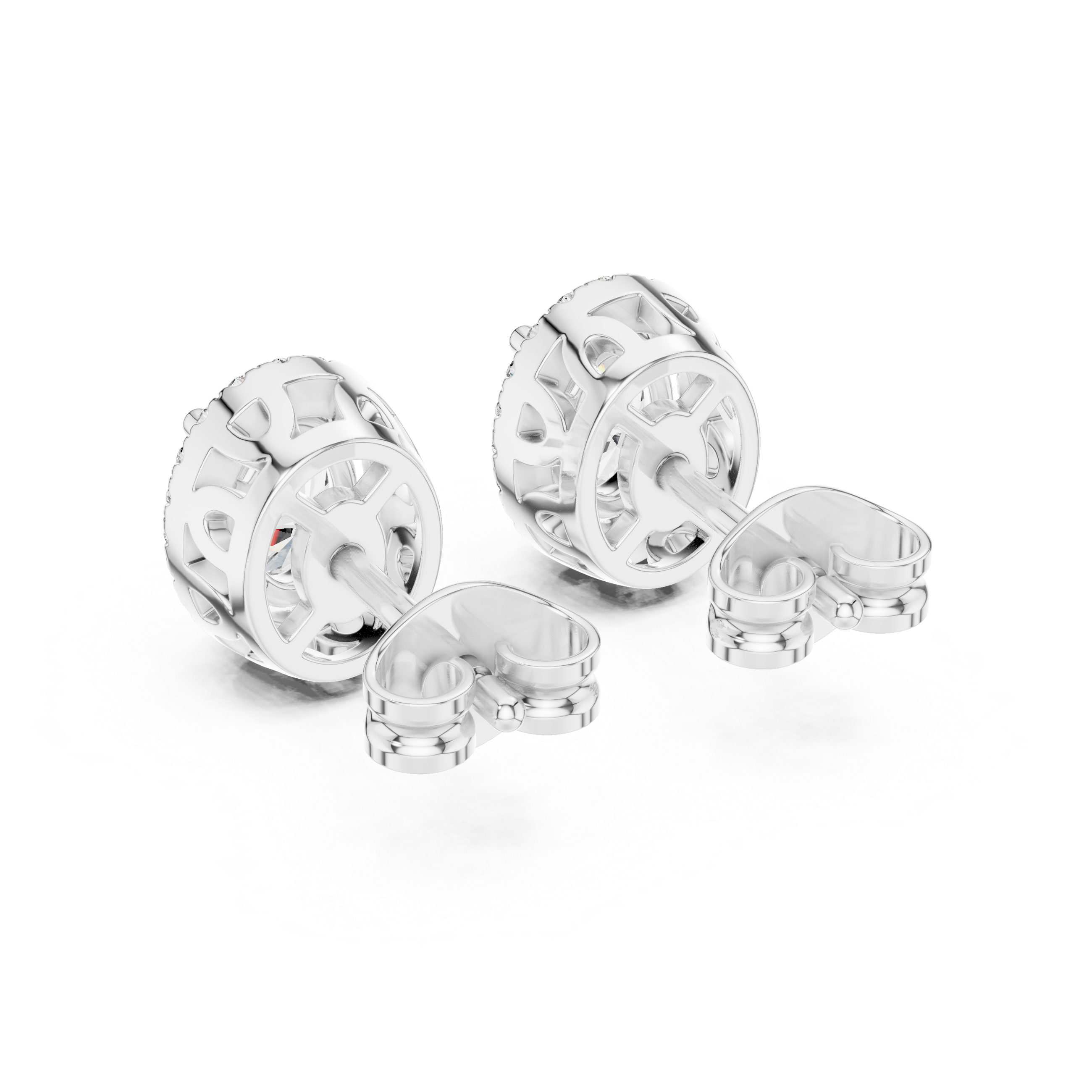 Oval Halo Diamond Stud Earrings