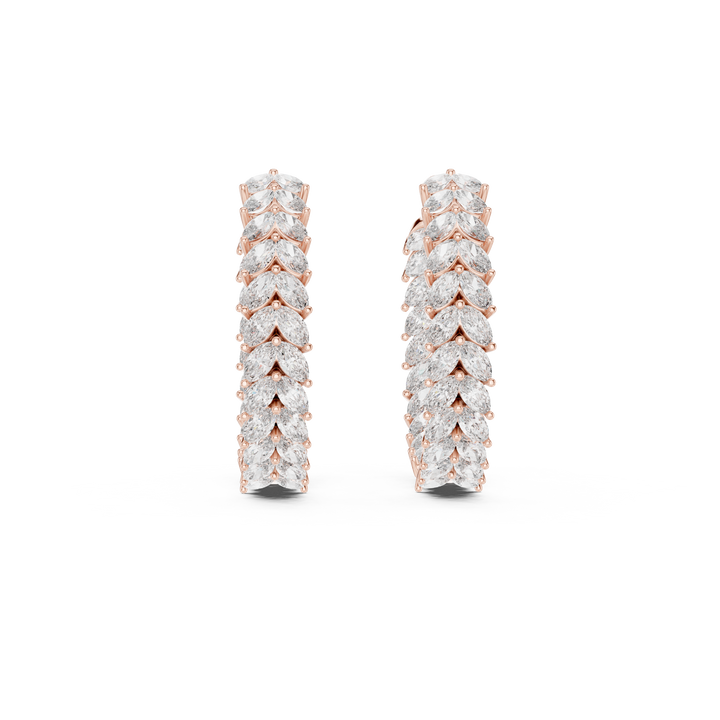 Marquise Diamond Hoop Earrings