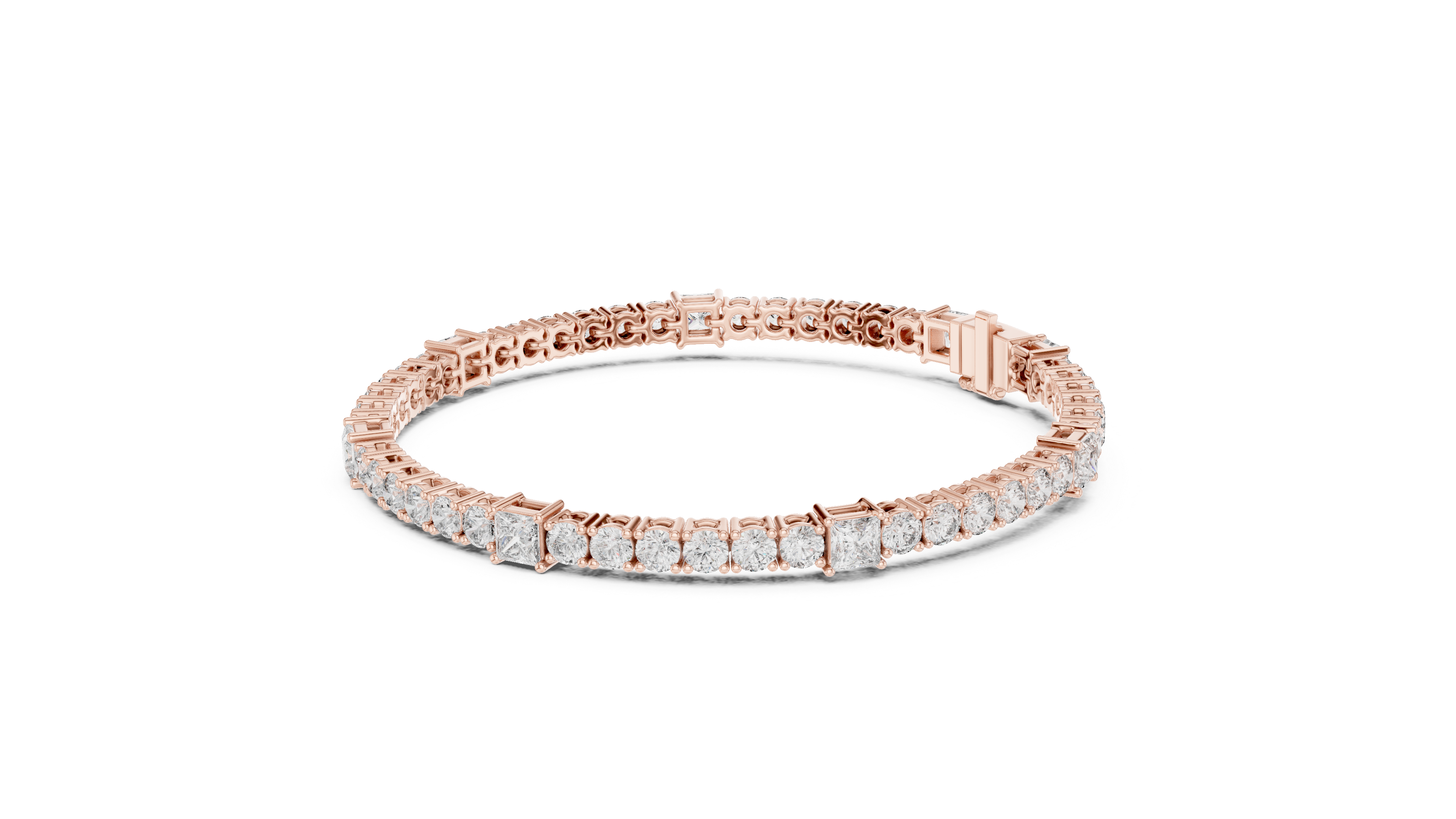 Square & Round Diamond Tennis Bracelet