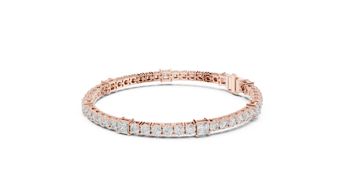 Square & Round Diamond Tennis Bracelet