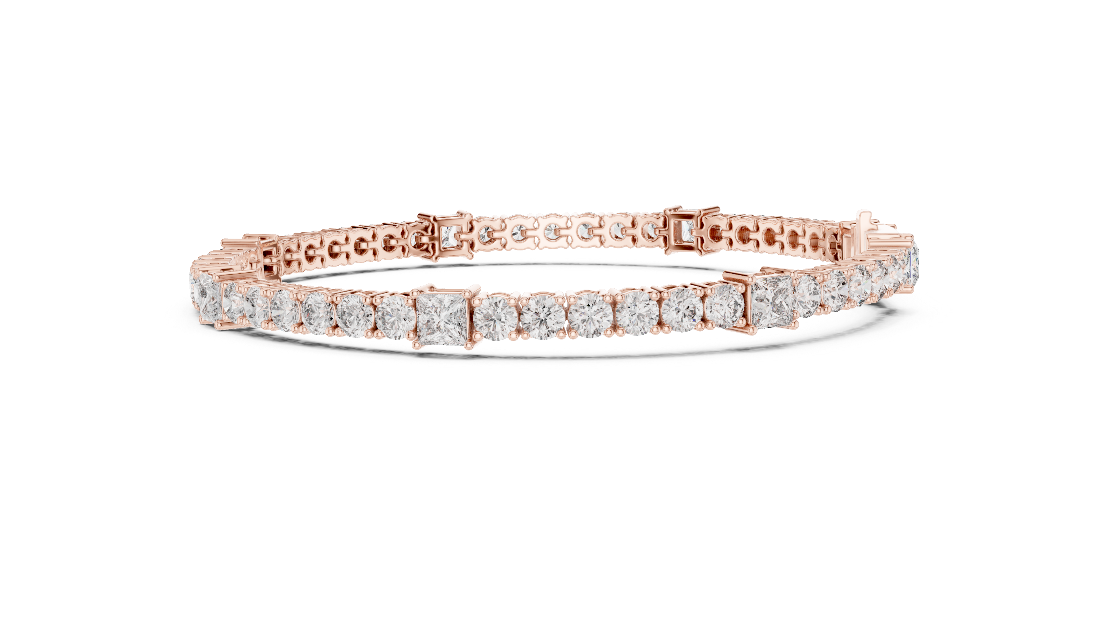 Square & Round Diamond Tennis Bracelet