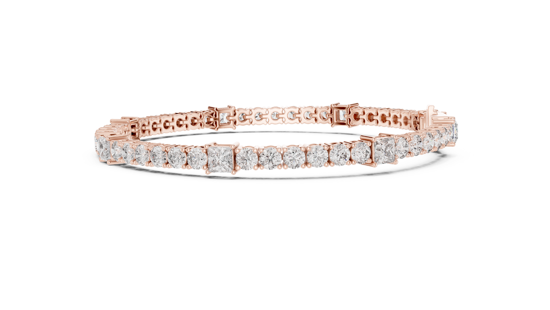 Square & Round Diamond Tennis Bracelet