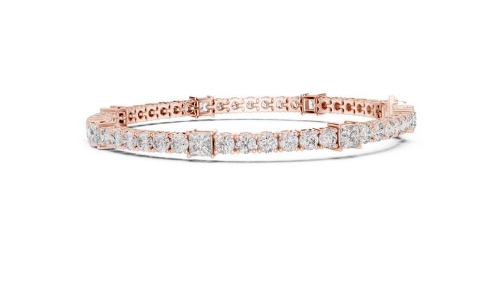 Square & Round Diamond Tennis Bracelet