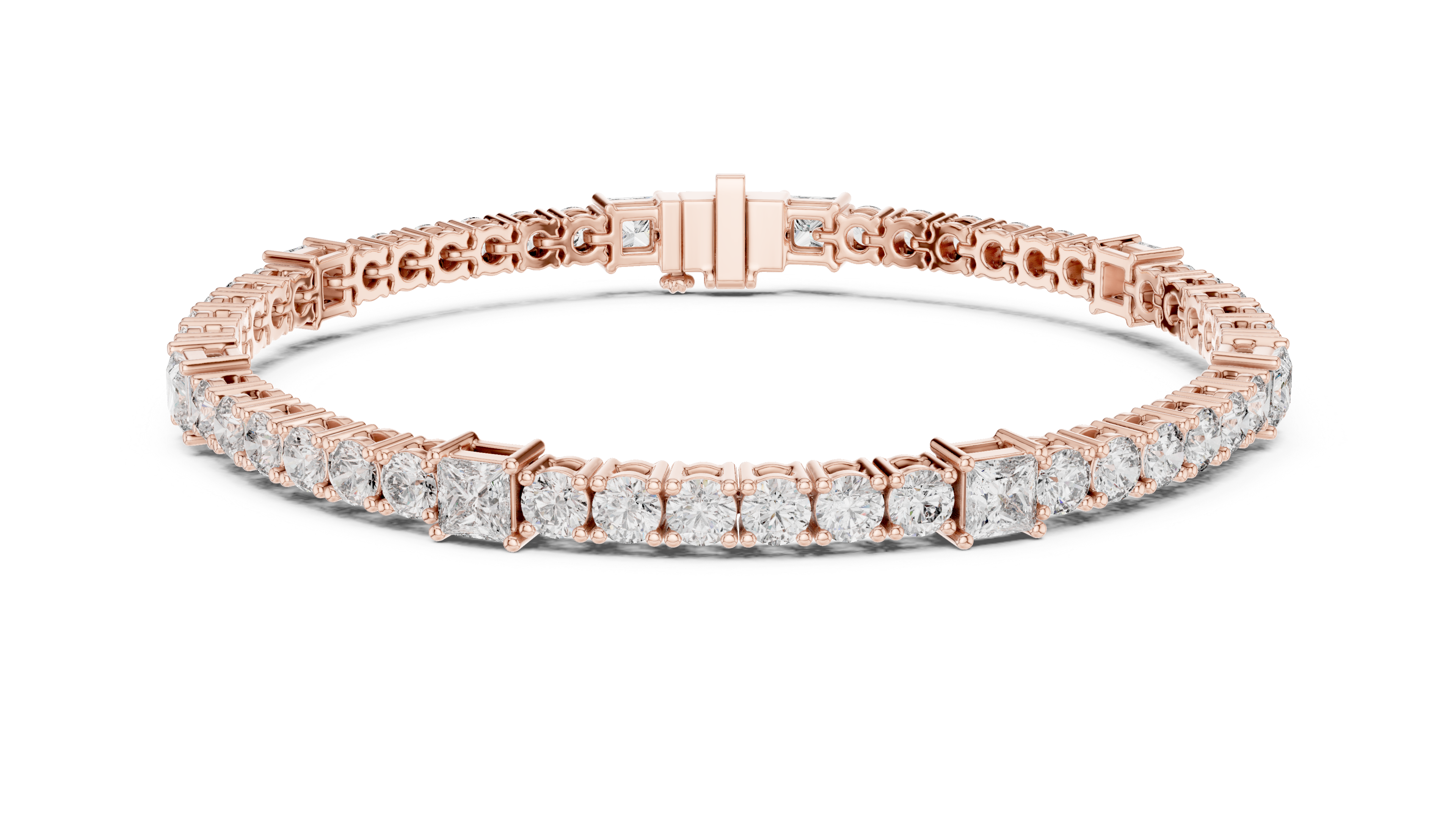 Square & Round Diamond Tennis Bracelet