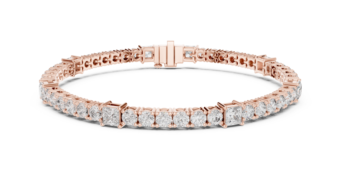 Square & Round Diamond Tennis Bracelet