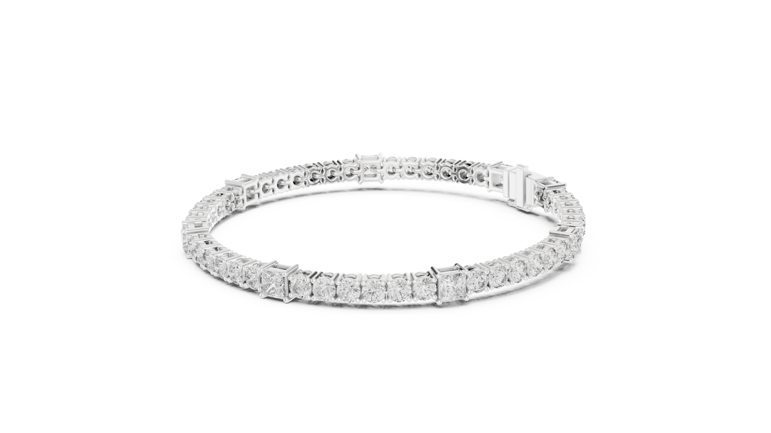 Square & Round Diamond Tennis Bracelet