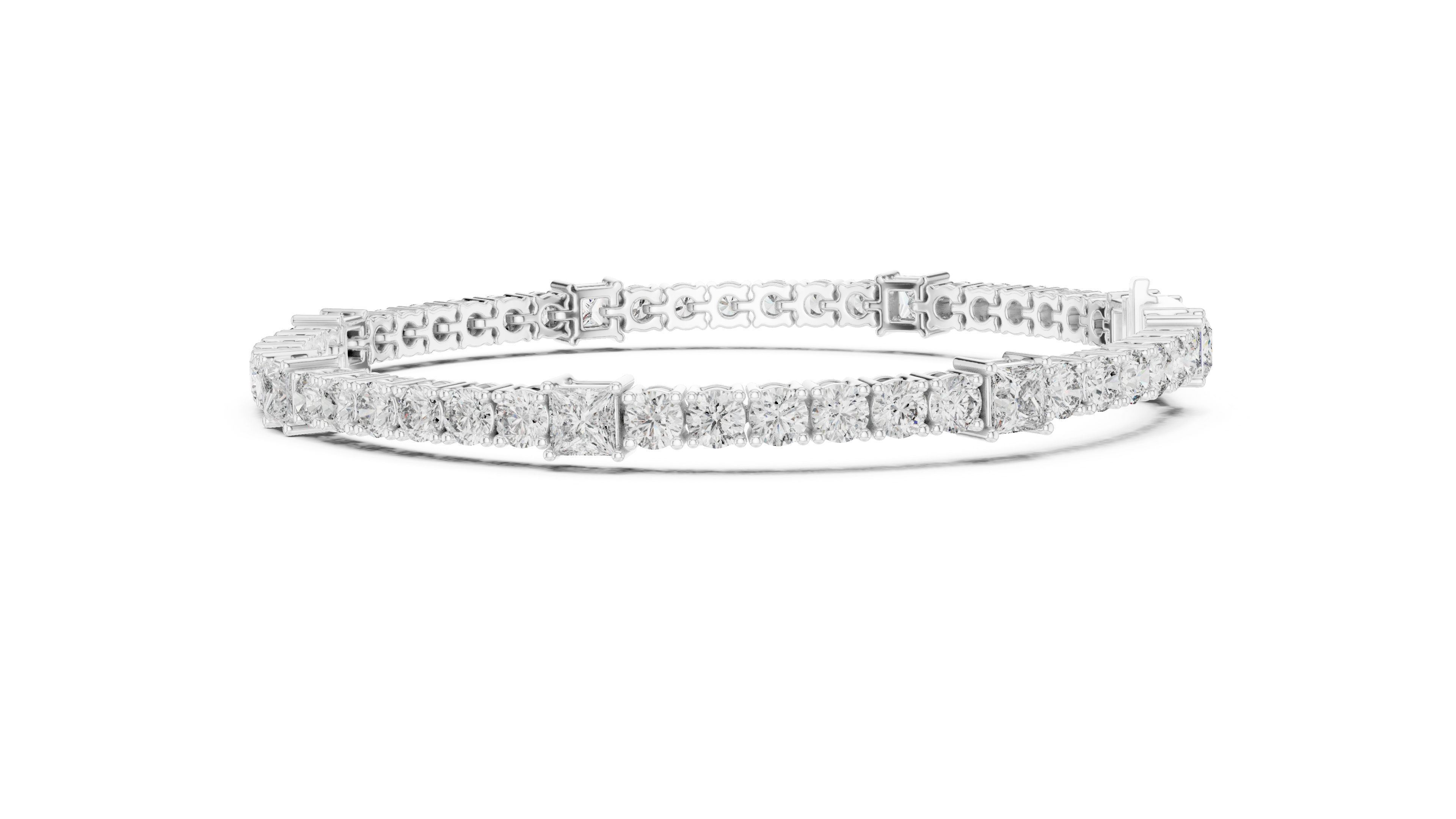 Square & Round Diamond Tennis Bracelet