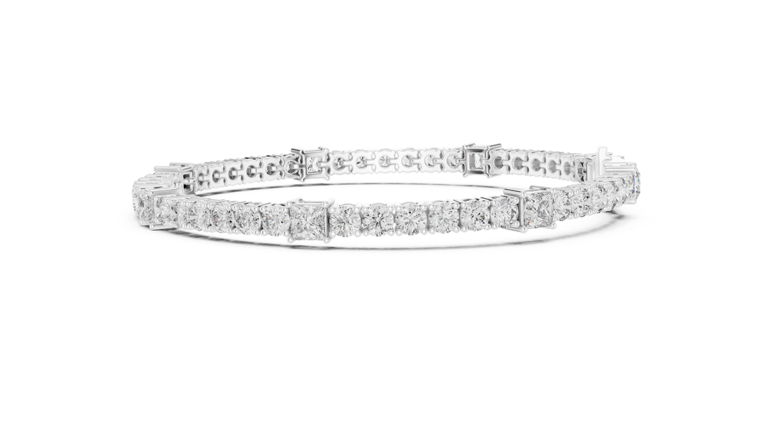 Square & Round Diamond Tennis Bracelet