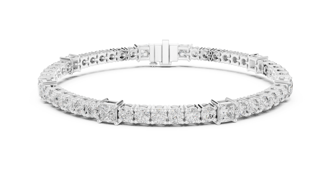 Square & Round Diamond Tennis Bracelet