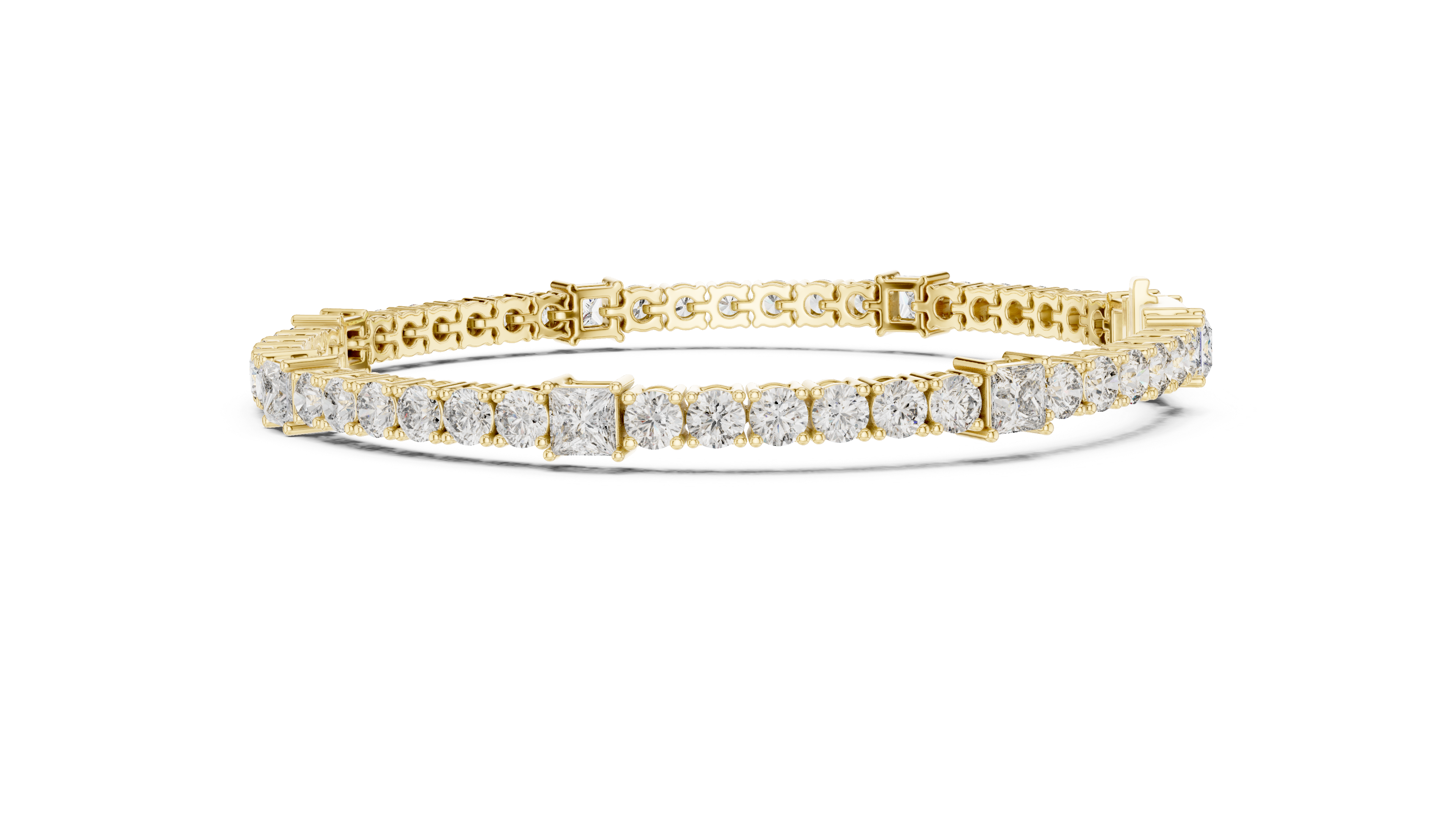 Square & Round Diamond Tennis Bracelet
