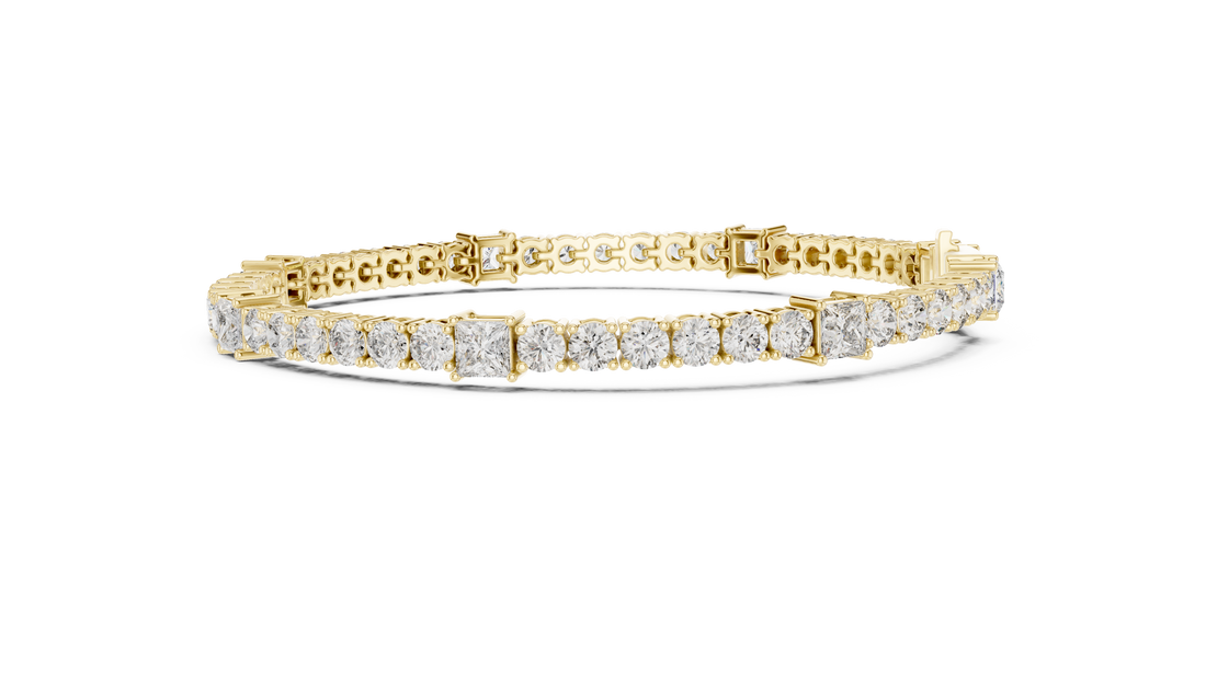 Square & Round Diamond Tennis Bracelet