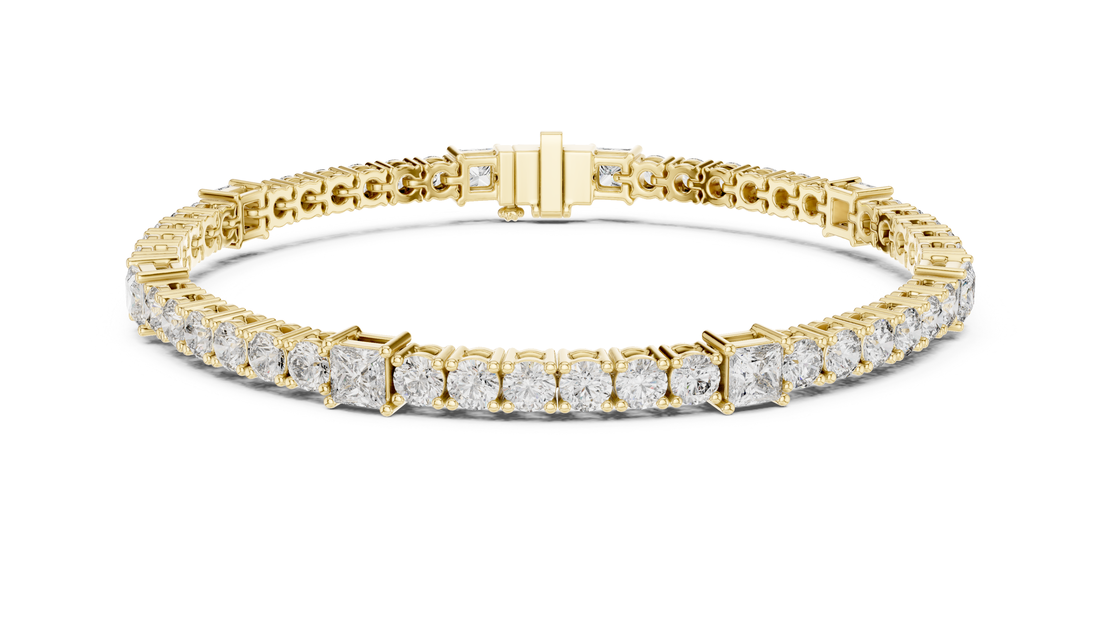 Square & Round Diamond Tennis Bracelet