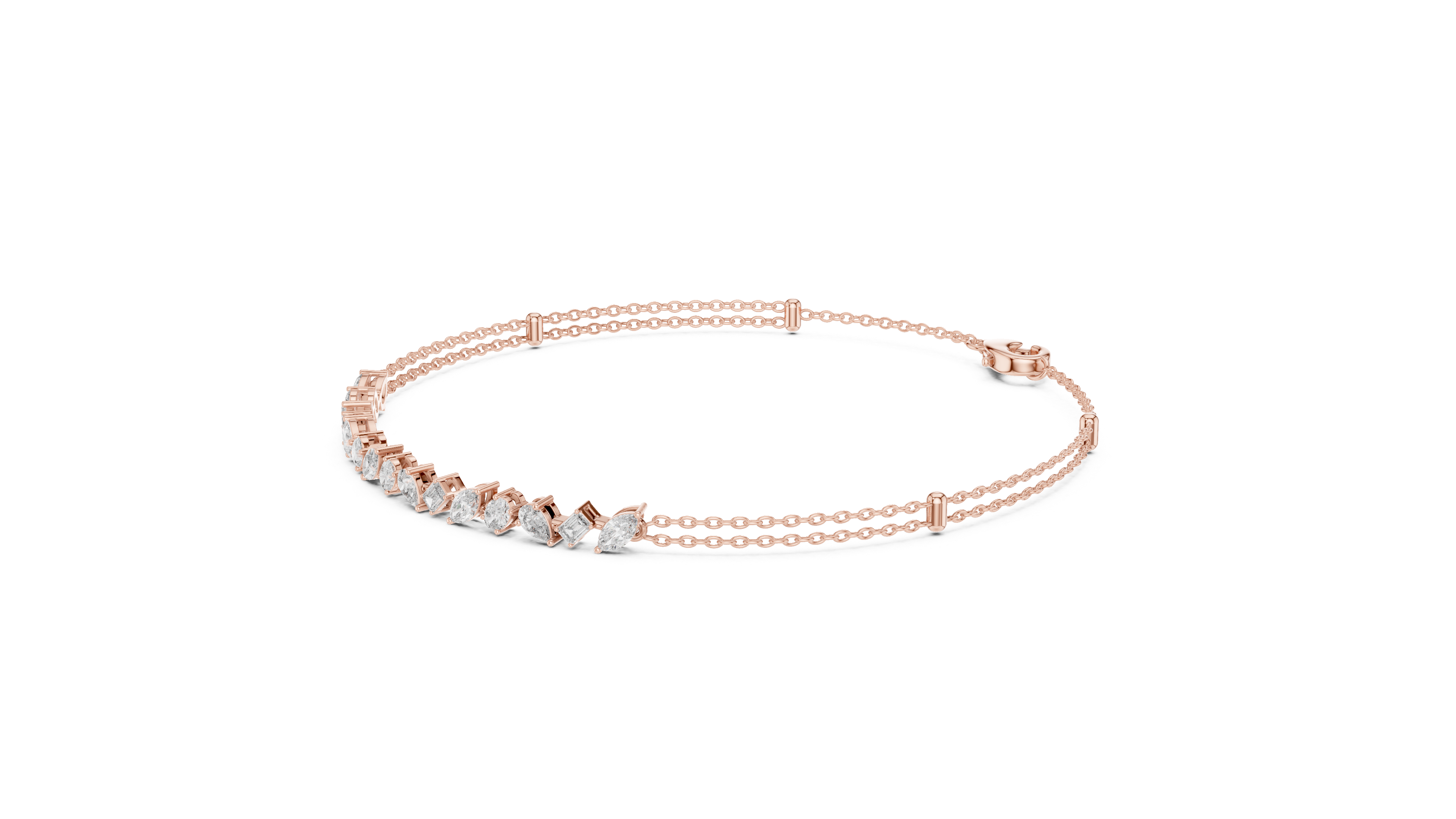 Diamond Station Chain Bracelet