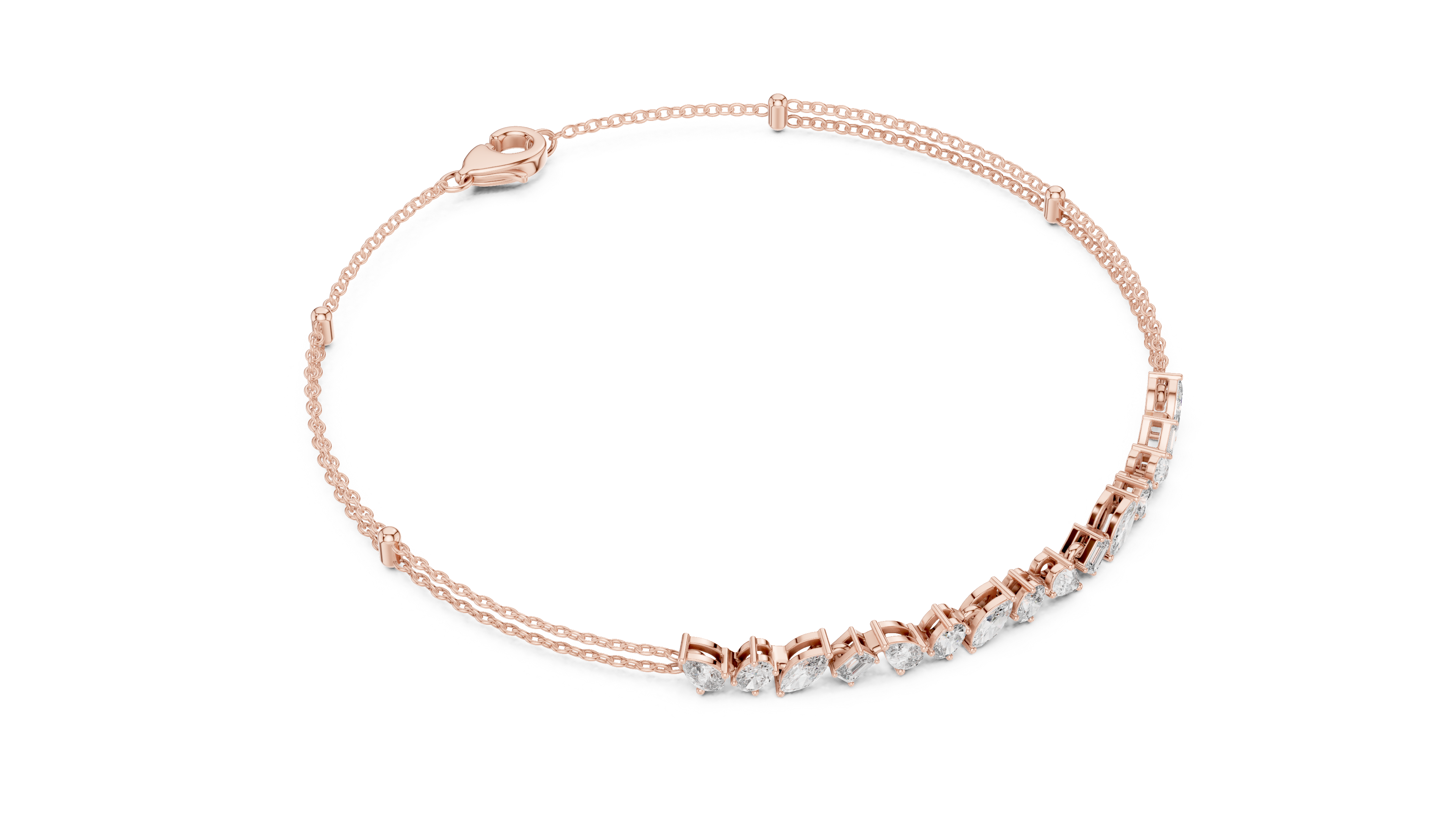 Diamond Station Chain Bracelet