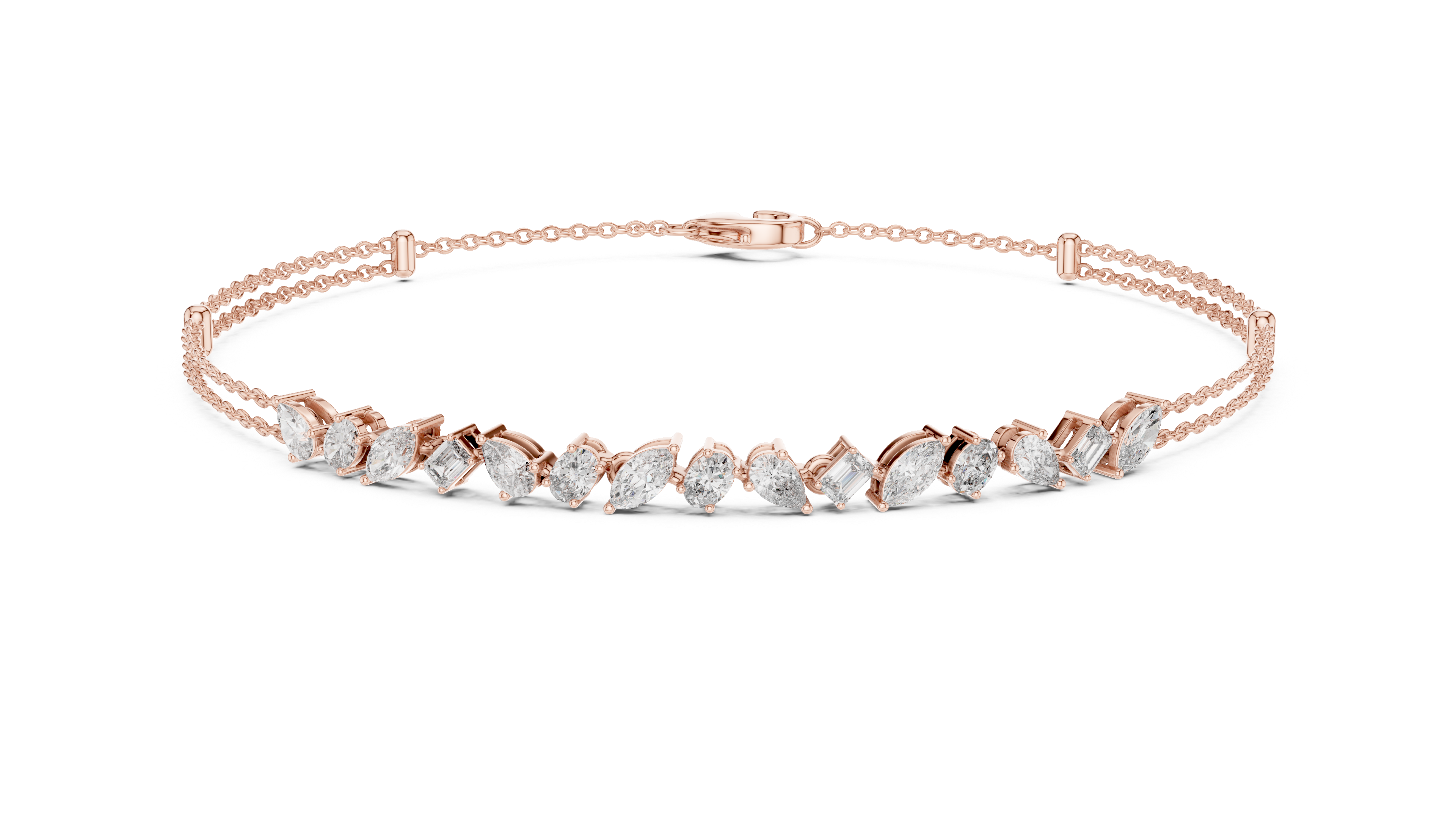 Diamond Station Chain Bracelet