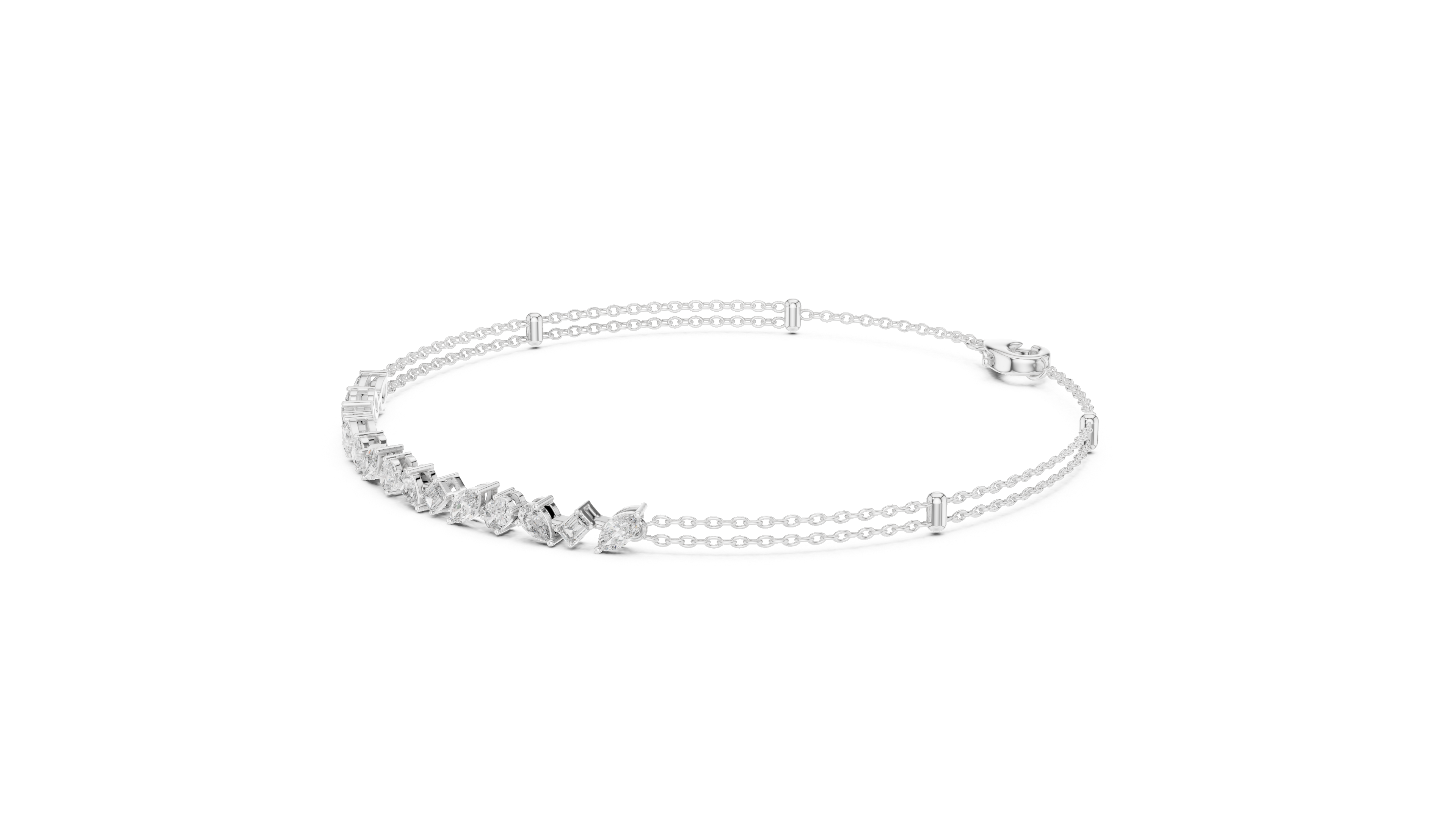 Diamond Station Chain Bracelet