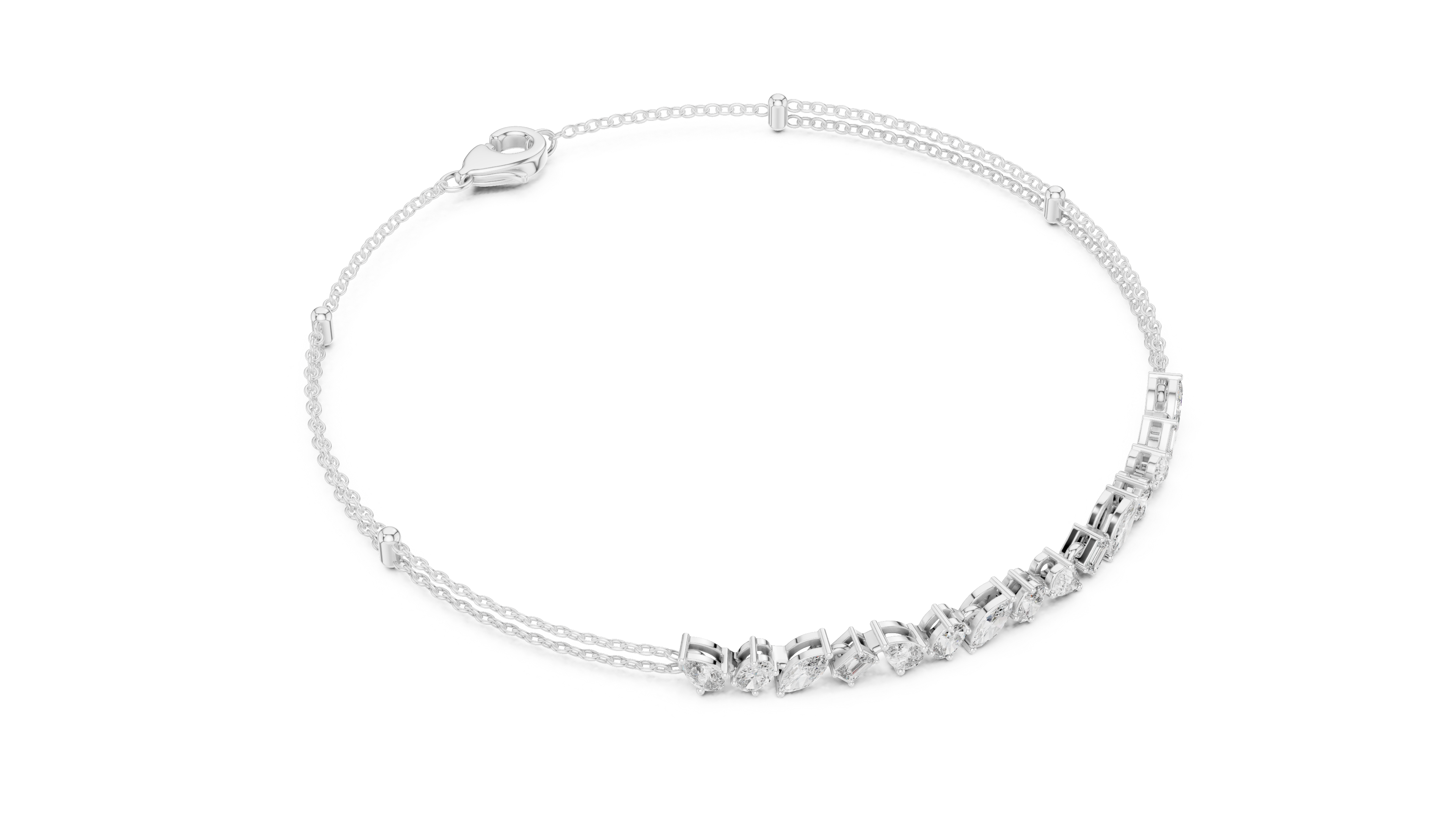 Diamond Station Chain Bracelet