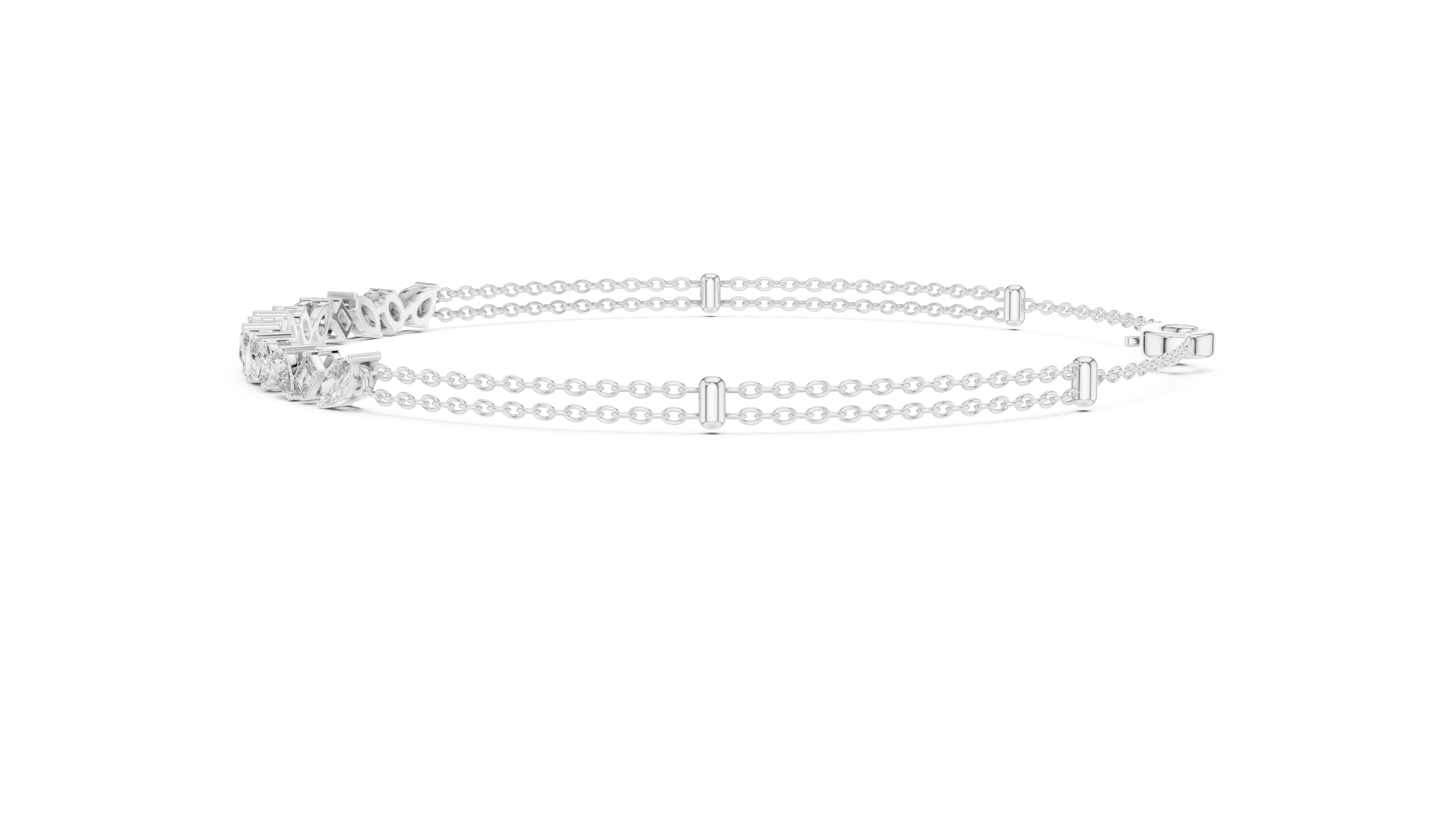 Diamond Station Chain Bracelet