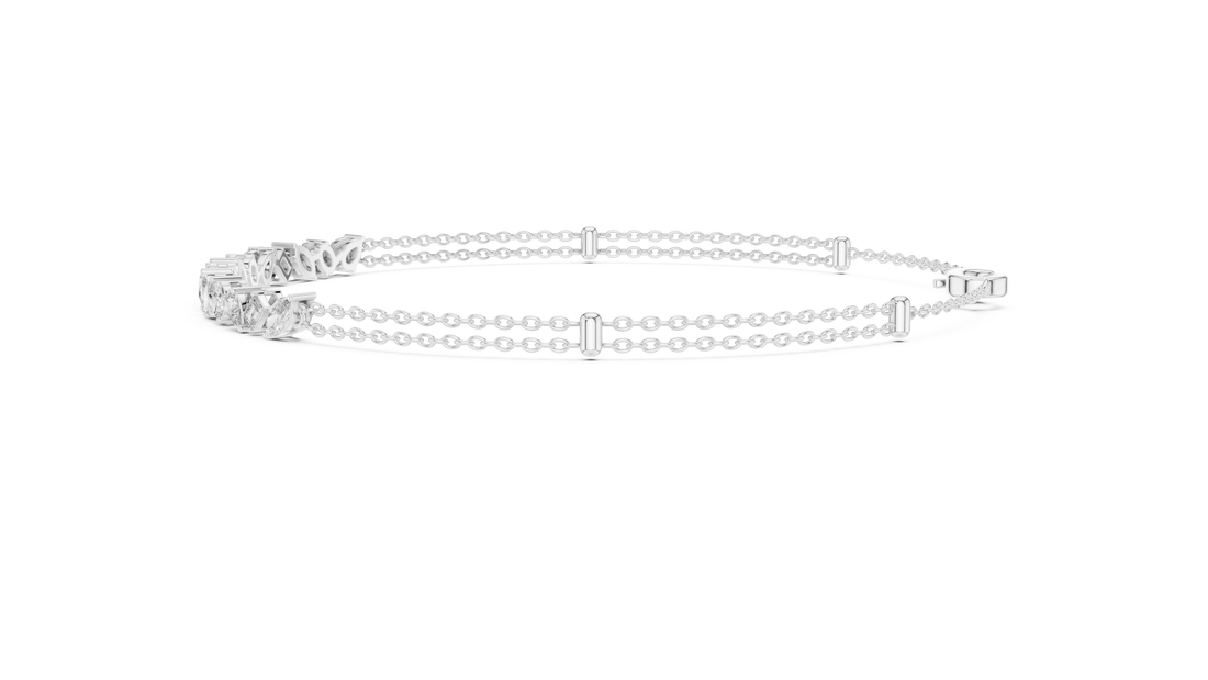 Diamond Station Chain Bracelet