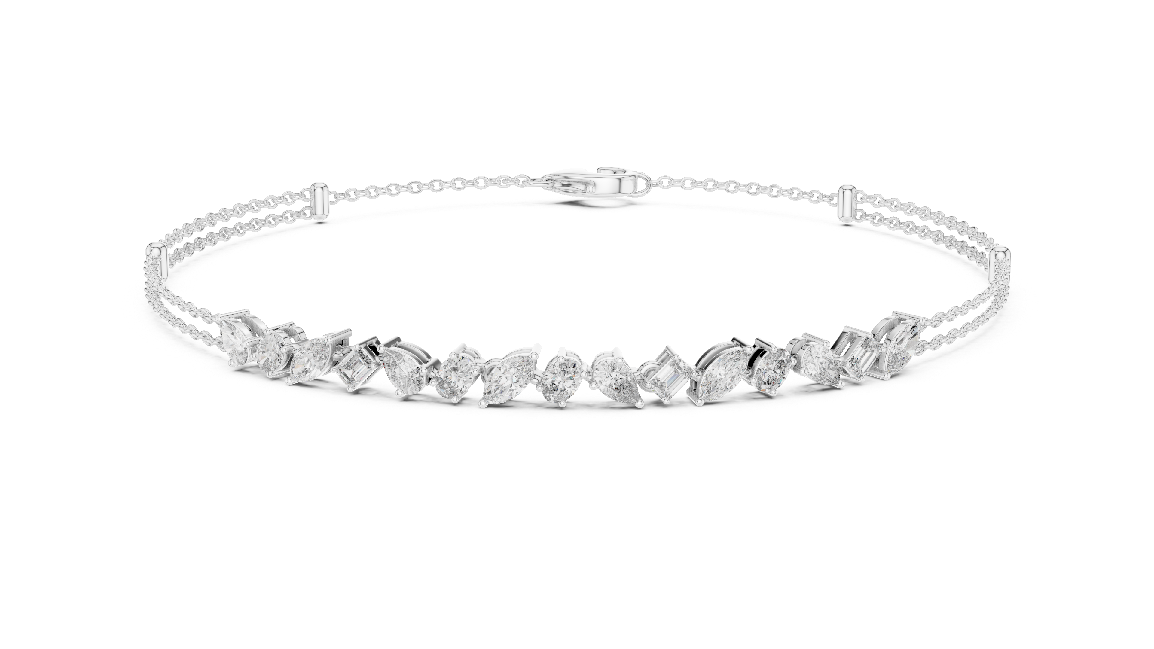 Diamond Station Chain Bracelet