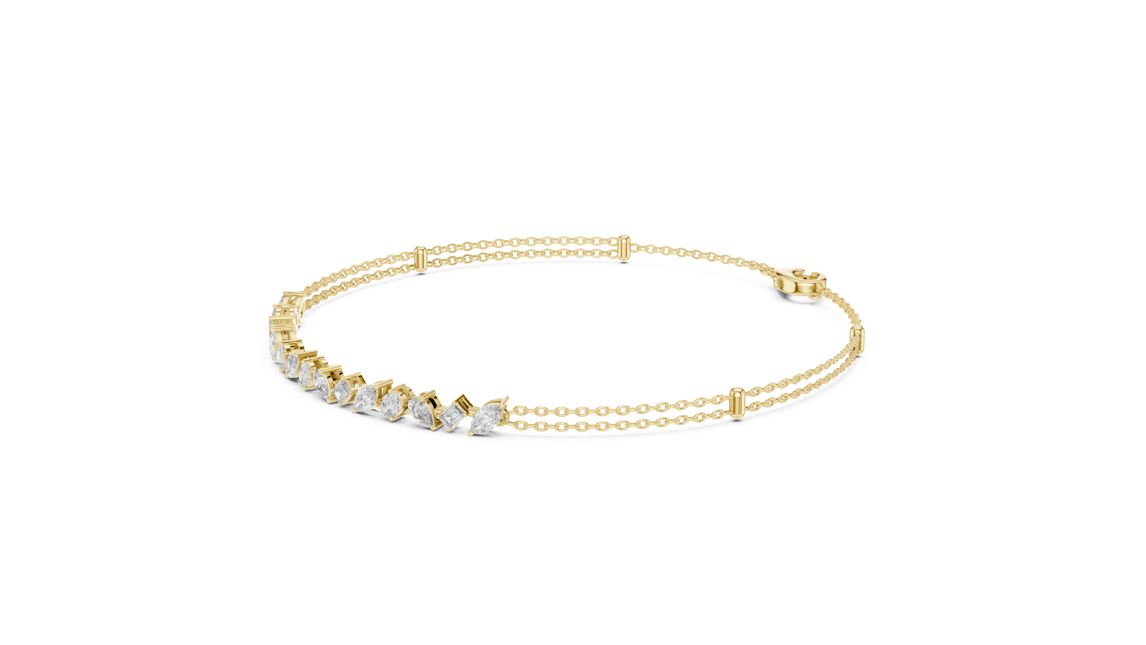 Diamond Station Chain Bracelet