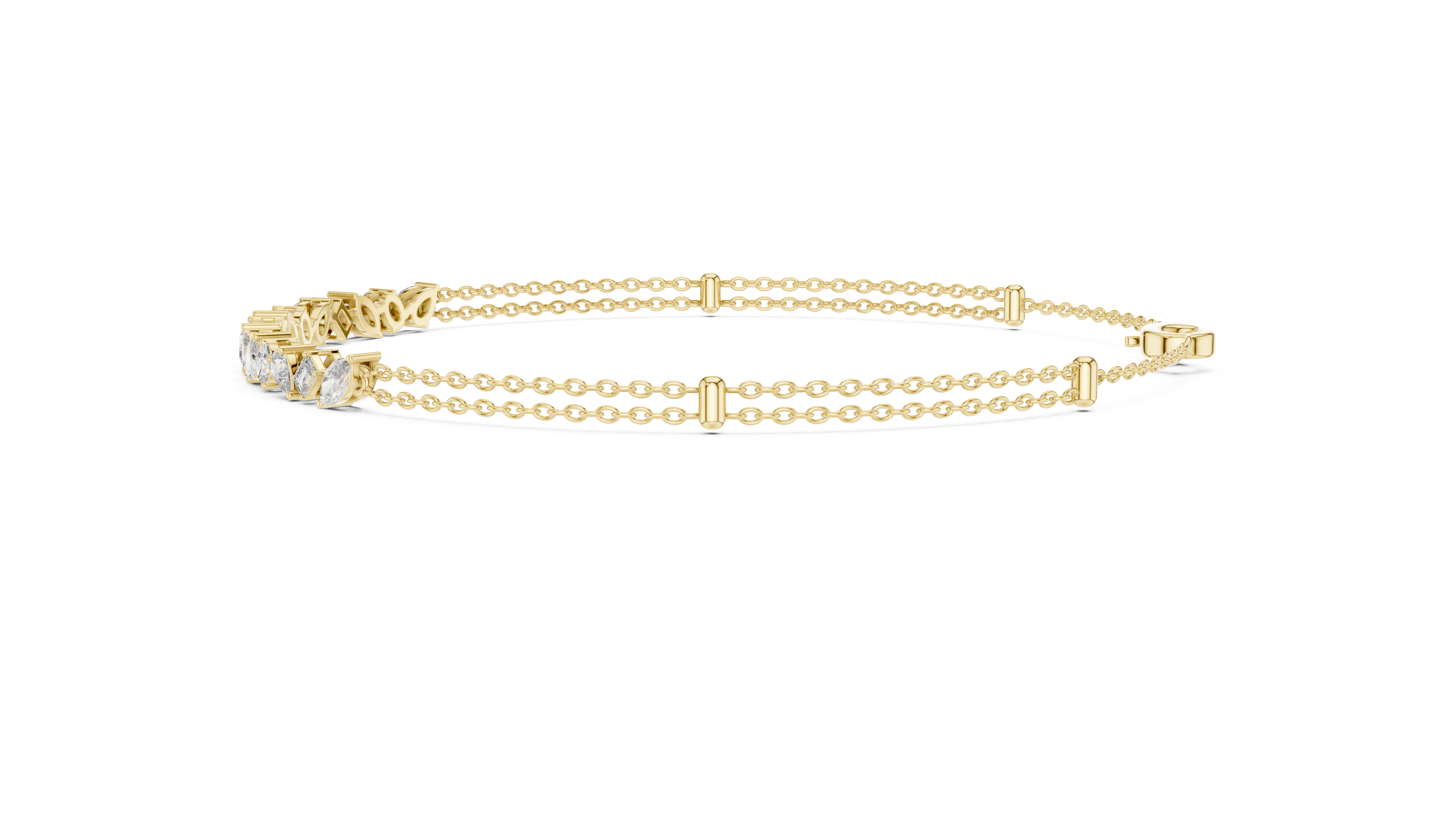 Diamond Station Chain Bracelet
