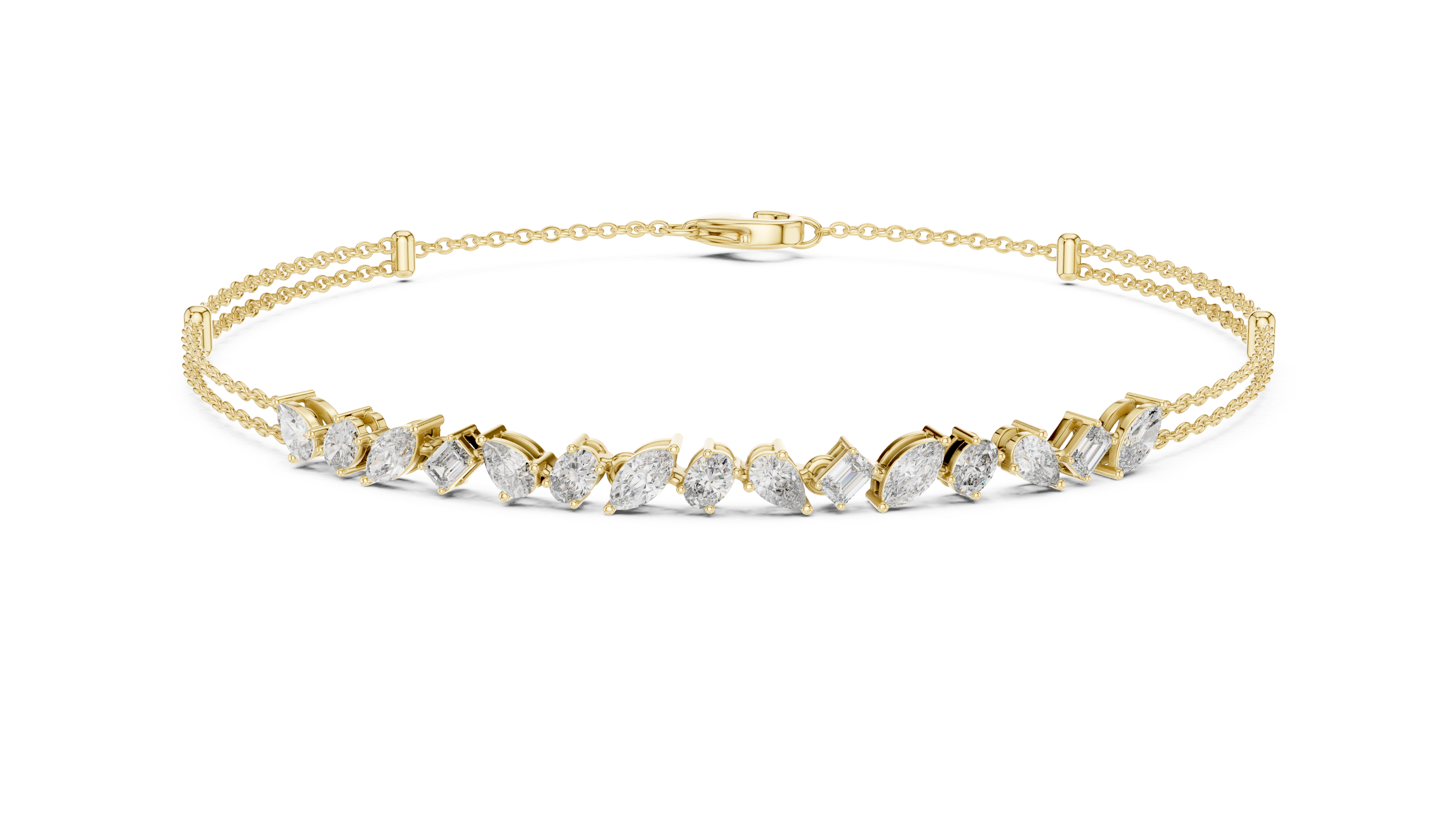 Diamond Station Chain Bracelet