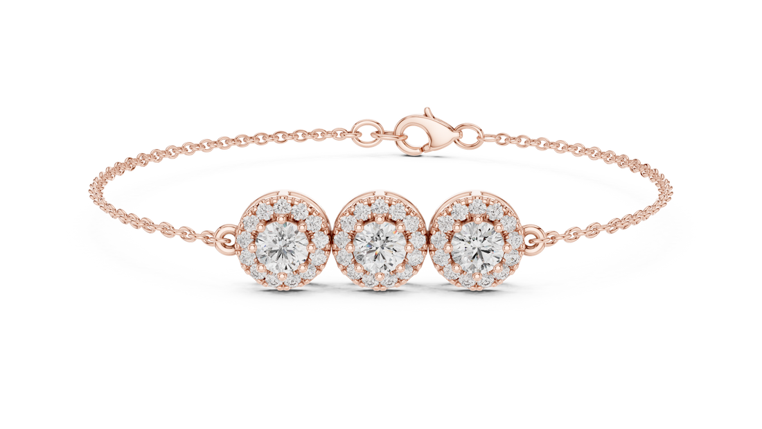Triple Halo Diamond Bracelet
